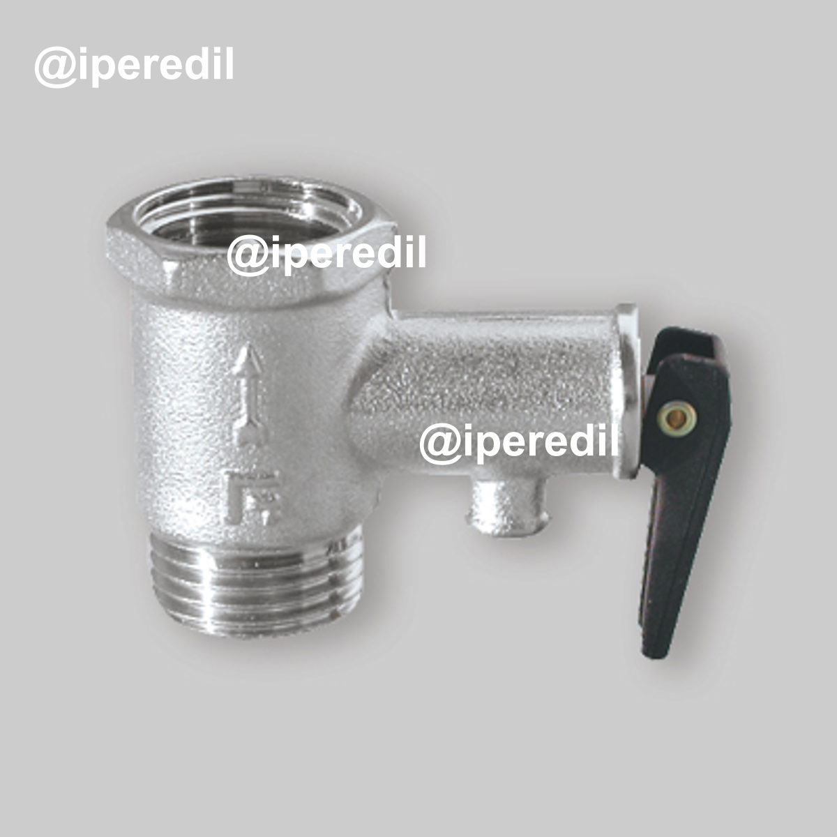 VALVOLA DI SICUREZZA E DI RITEGNO CON LEVA PER SCALDABAGNO 1/2" MF