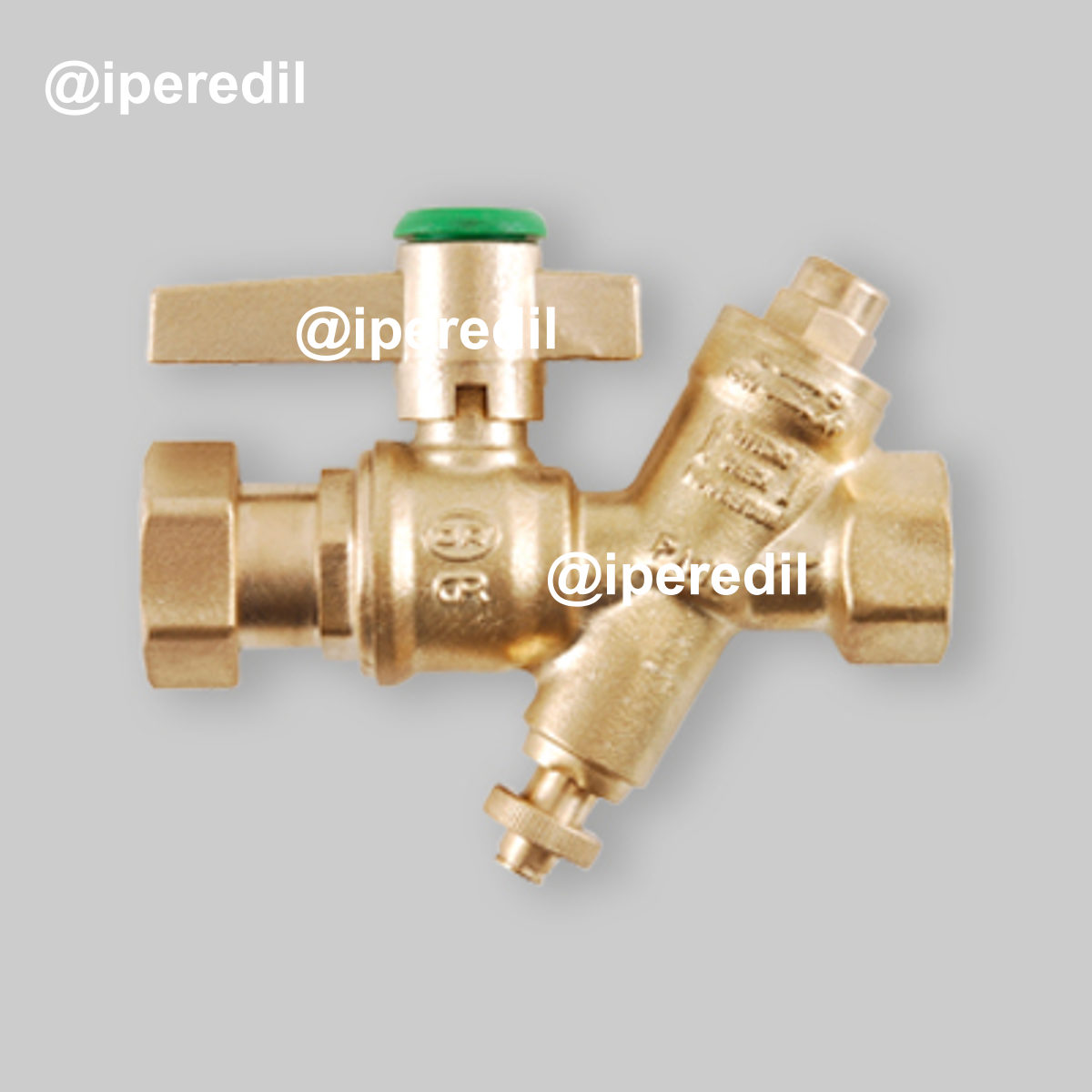 GRUPPO USCITA CONTATORE CON RITEGNO E SCARICO F1/2" x 3/4"F Girevole