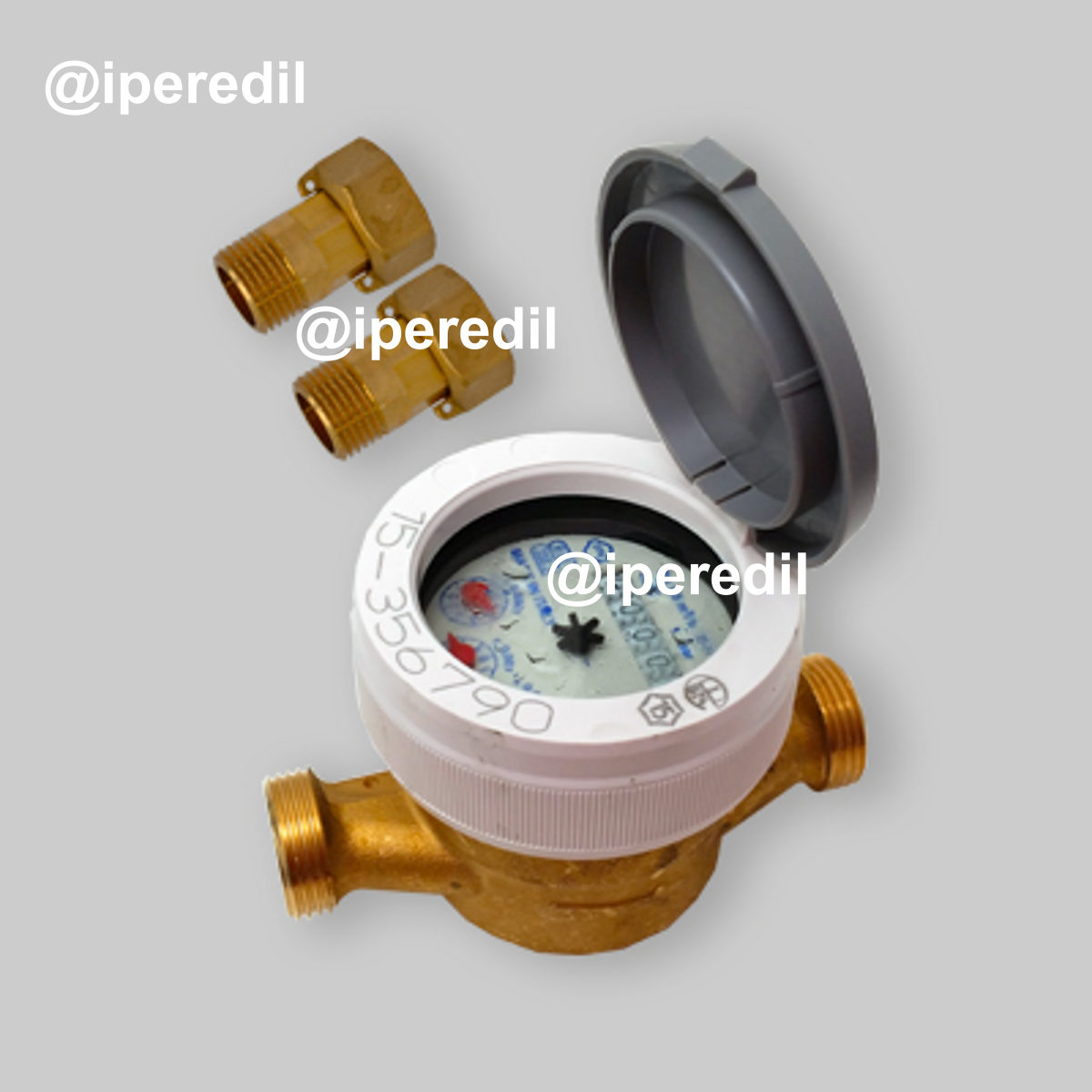 CONTATORE ACQUA A QUADRANTE BAGNATO CON 5 RULLI DBRF/15 - 1/2"