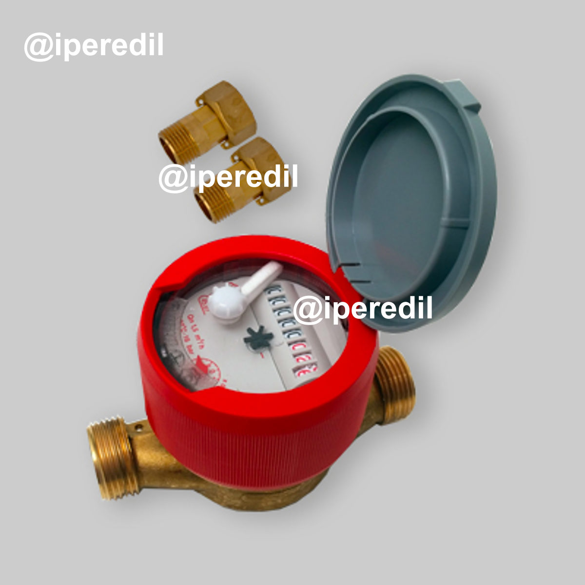 CONTATORE ACQUA CON QUADRANTE ASCIUTTO A 8 RULLI PER ACQUA CALDA USC-8/15 - 1/2"