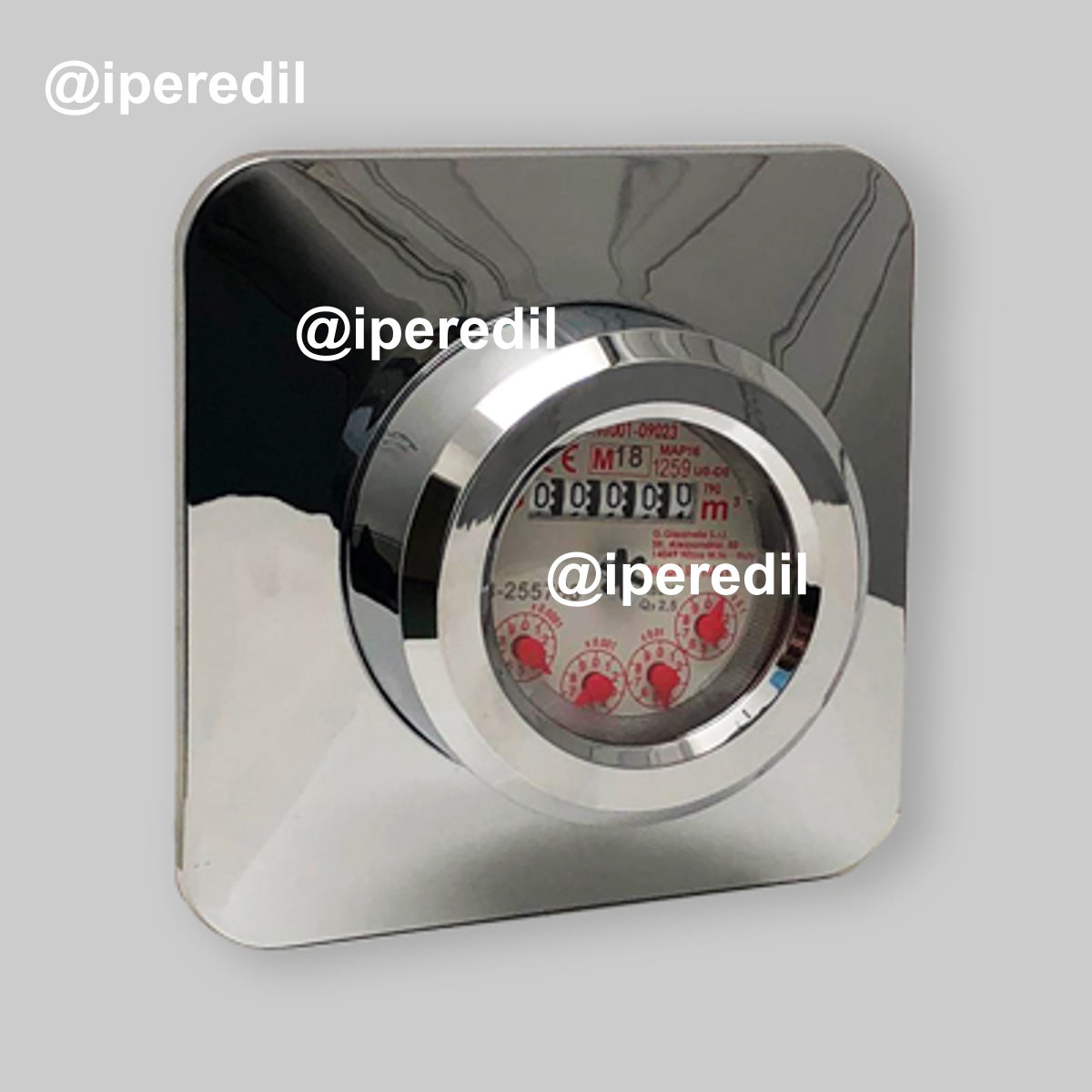 CONTATORE ACQUA CON QUADRANTE ASCIUTTO "OBLO PLUS" DA ARREDO 1/2" Incasso