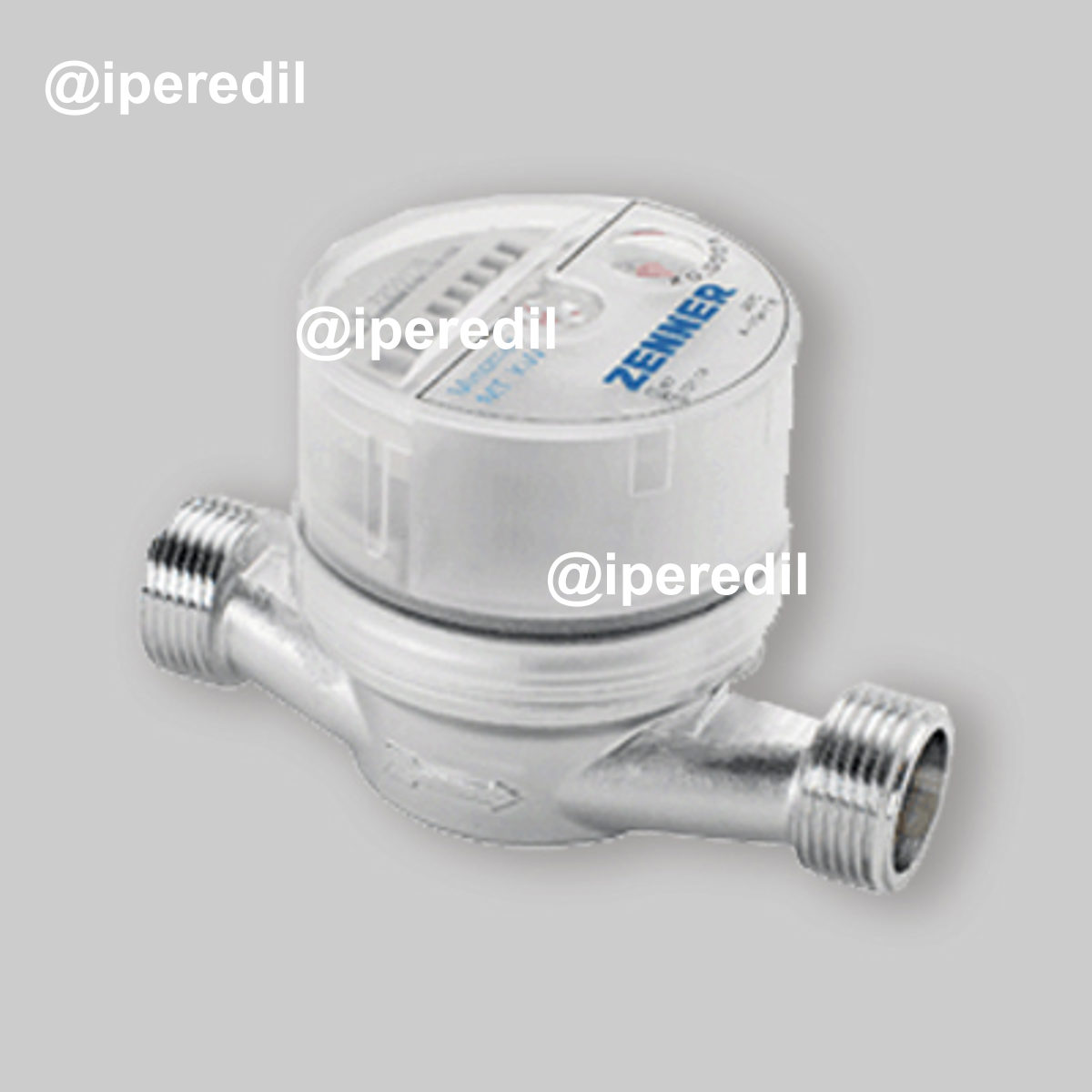 CONTATORE ACQUA CON QUADRANTE ASCIUTTO A 8 RULLI COMPLETO DI CODOLI 3/4"