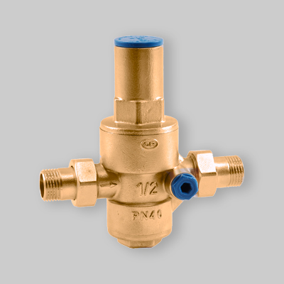 RIDUTTORE DI PRESSIONE A MEMBRANA PN 40 TEUTON CON FILTRO E SEDE IN ACCIAIO INOX 1/2" codoli M