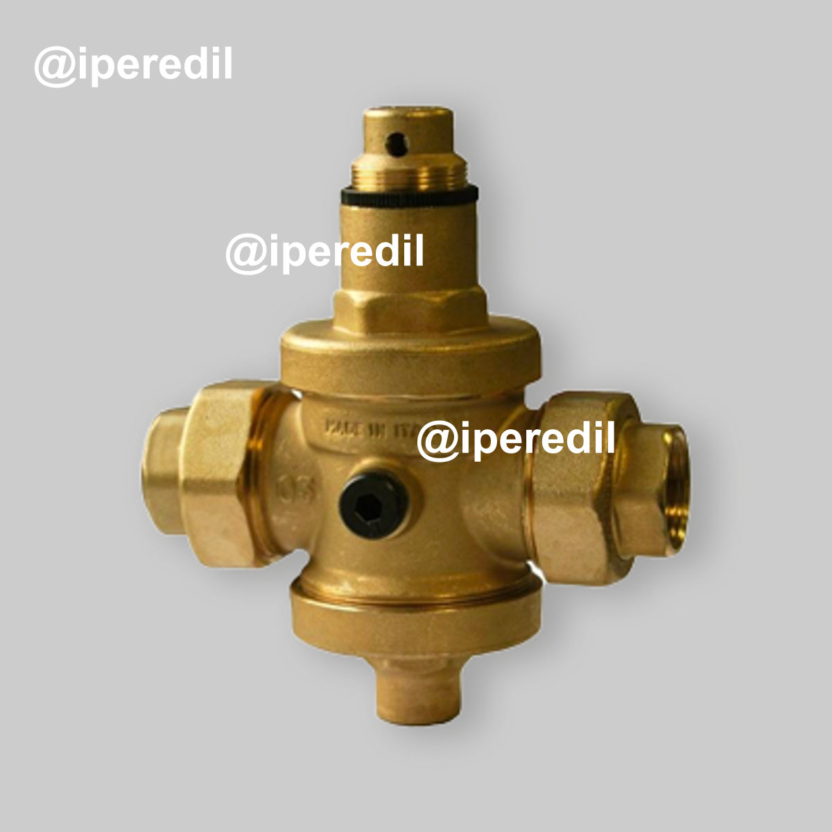 RIDUTTORE DI PRESSIONE ACQUA A PISTONE "EUROBRASS" CON BOCCHETTONI 1/2" - DN15