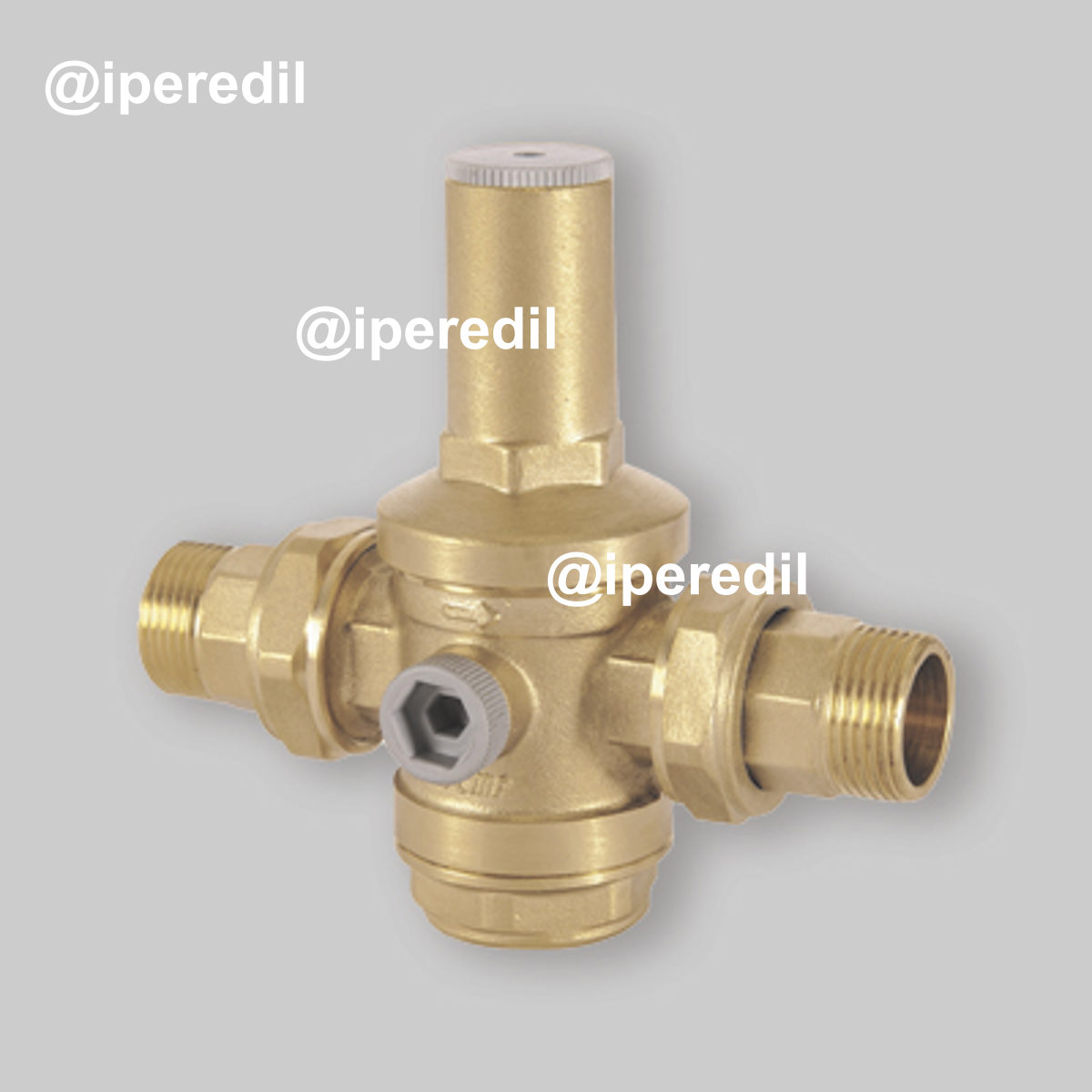 RIDUTTORE DI PRESSIONE ACQUA A PISTONE CON ATTACCHI BOCCHETTONE MM 1/2"