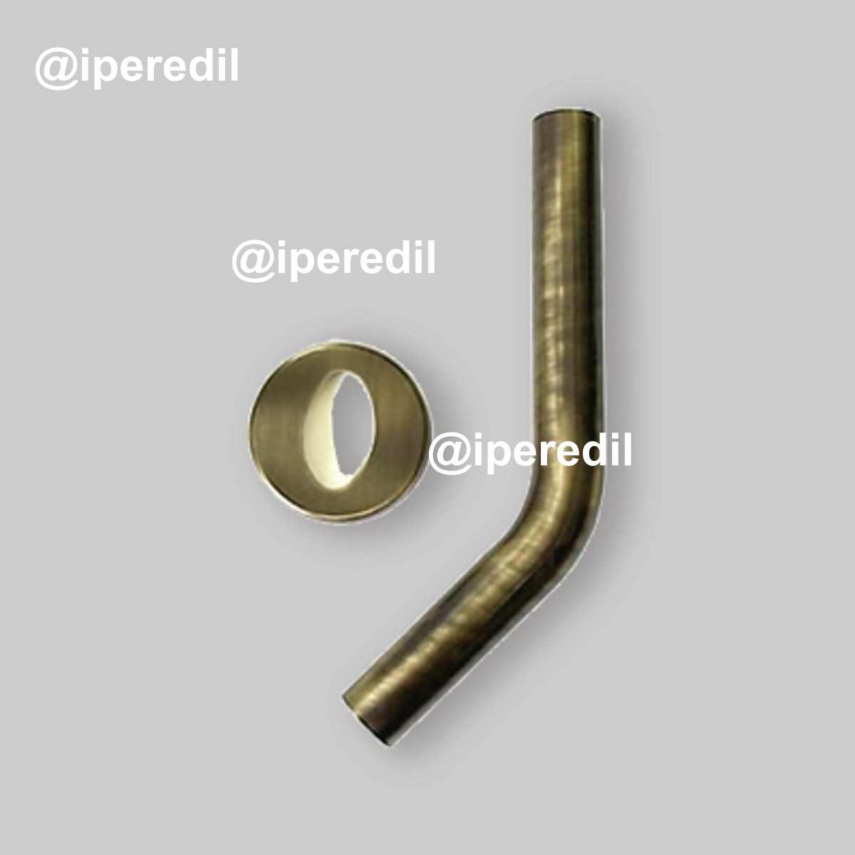 CANOTTO A 45° PER CASSETTA ALTA WC BRONZATO Ø30 mm + Rosone