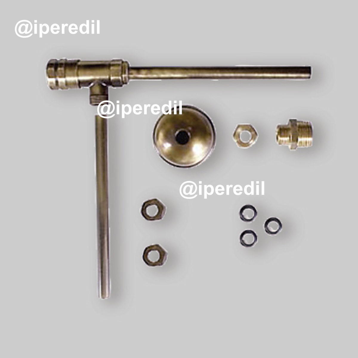 RUBINETTO PER CASSETTA WC CON DOPPIA CANNETTA BRONZATO 3/8" x Ø10 mm