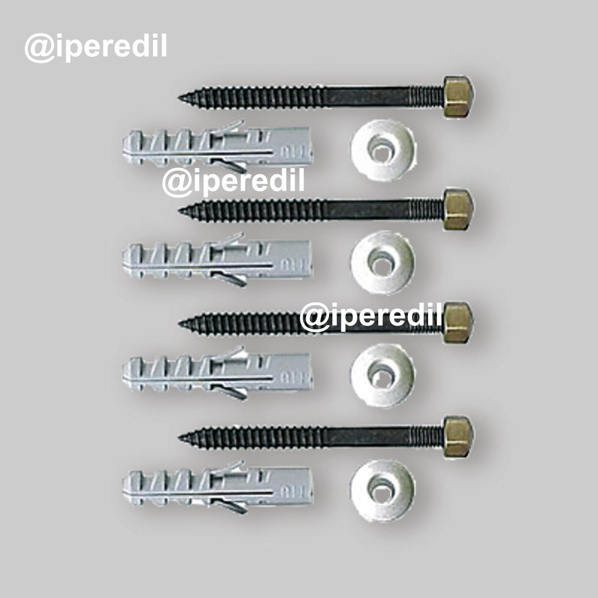 KIT DI FISSAGGIO PER VASO E BIDET BRONZATO 6 x 80 mm