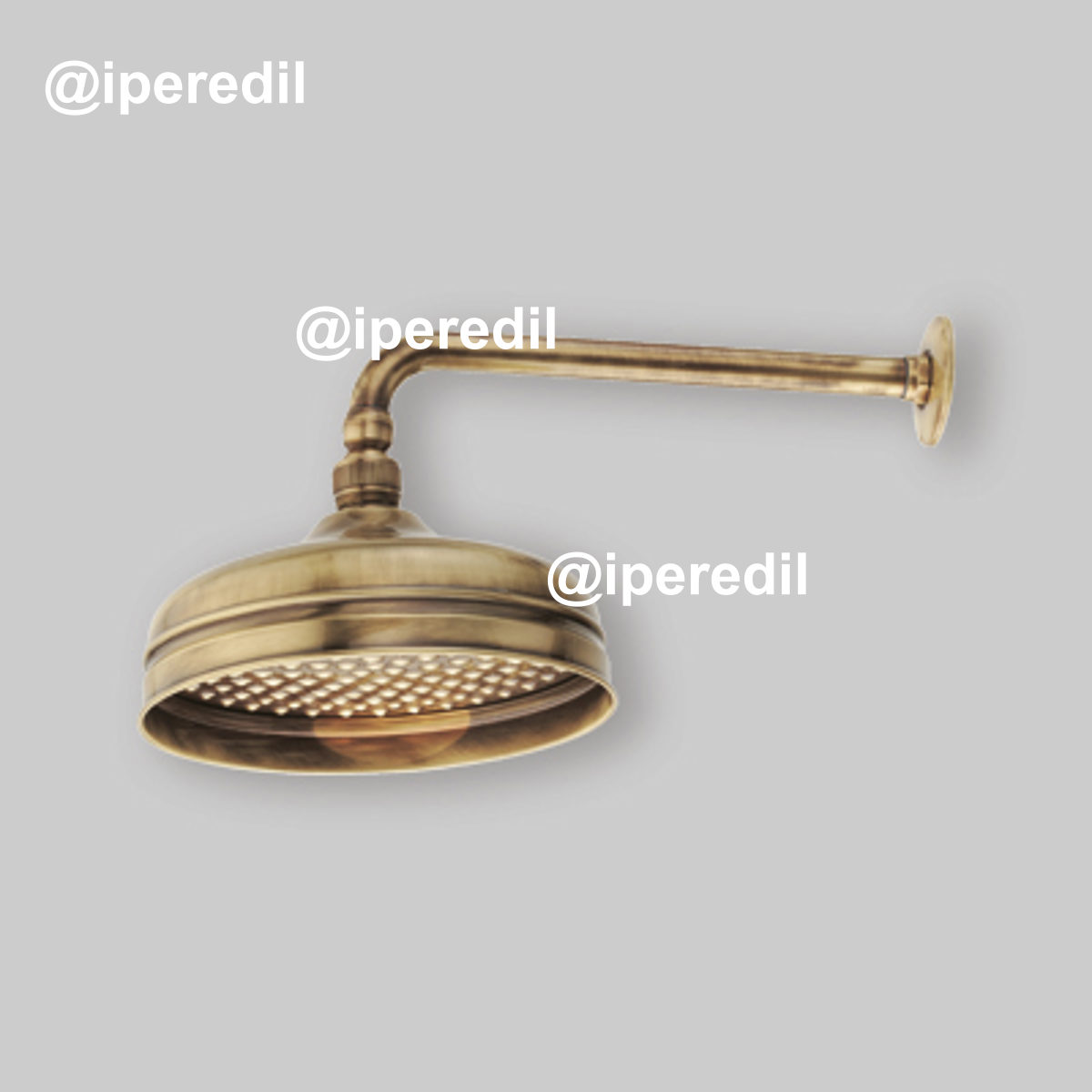 BRACCIO DOCCIA CON SOFFIONE Ø160 "ANTICO" BRONZATO 1/2" x 300 mm