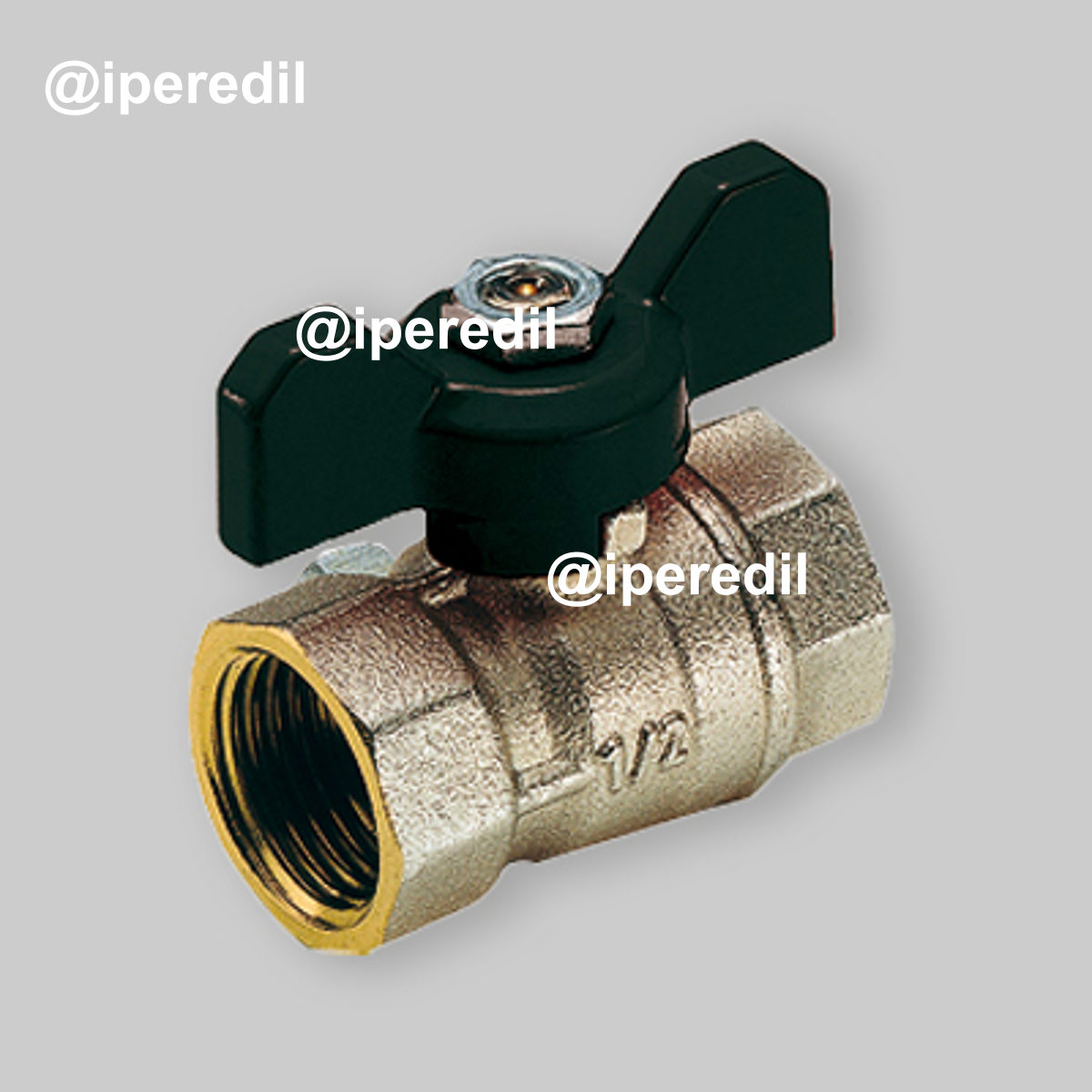 VALVOLA A SFERA PASSAGGIO STANDARD F/F A FARFALLA TIEMME 1/2" - PN40