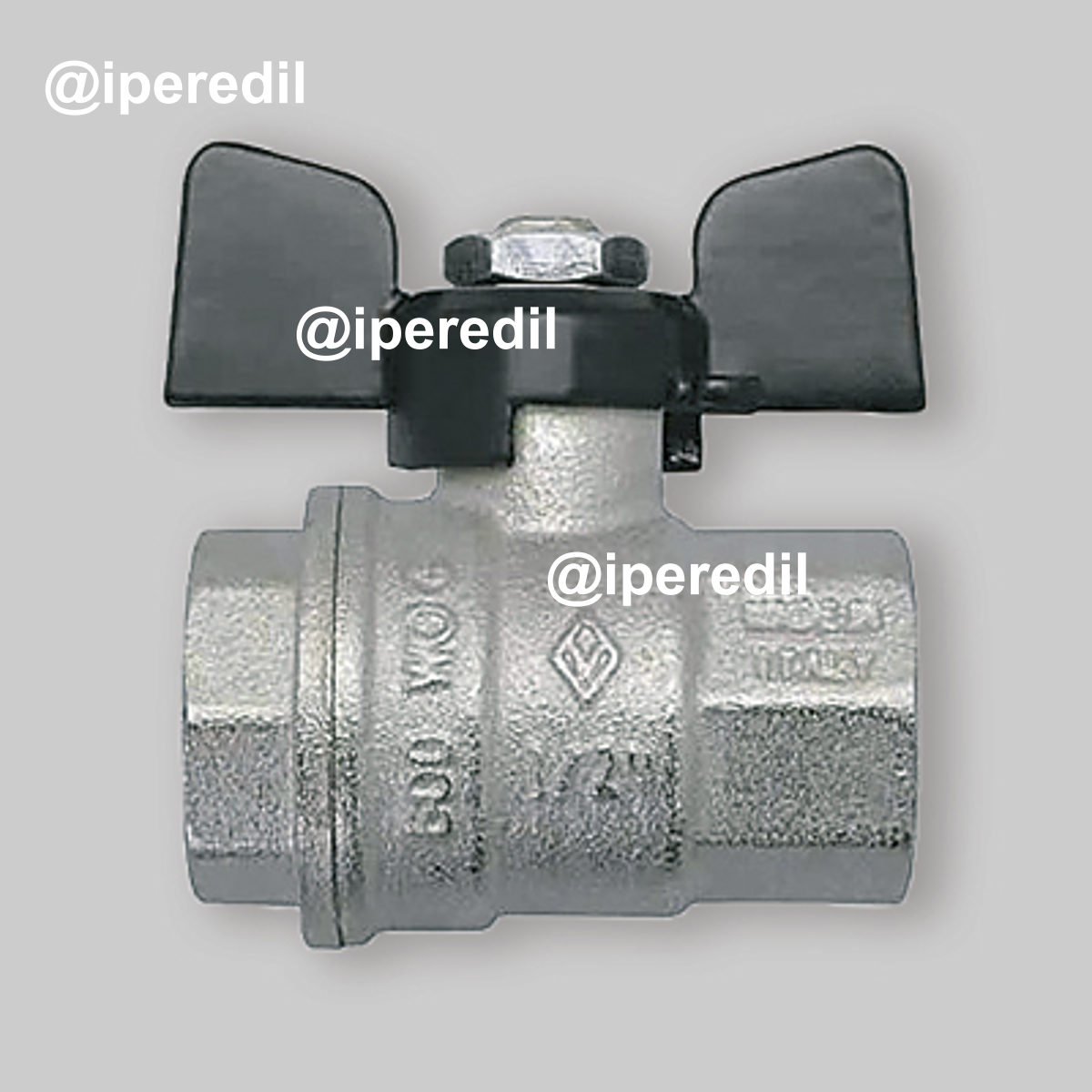 VALVOLA A SFERA PASSAGGIO TOTALE F/F FARFALLA ALLUMINIO BUGATTI 3/4" DN20 - PN30