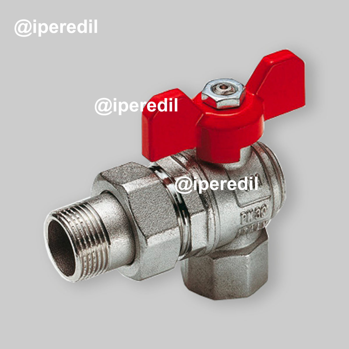 VALVOLA A SFERA PASSAGGIO TOTALE A SQAUDRA PER COLLETTORI CON FARFALLA TM 3/4" - PN30