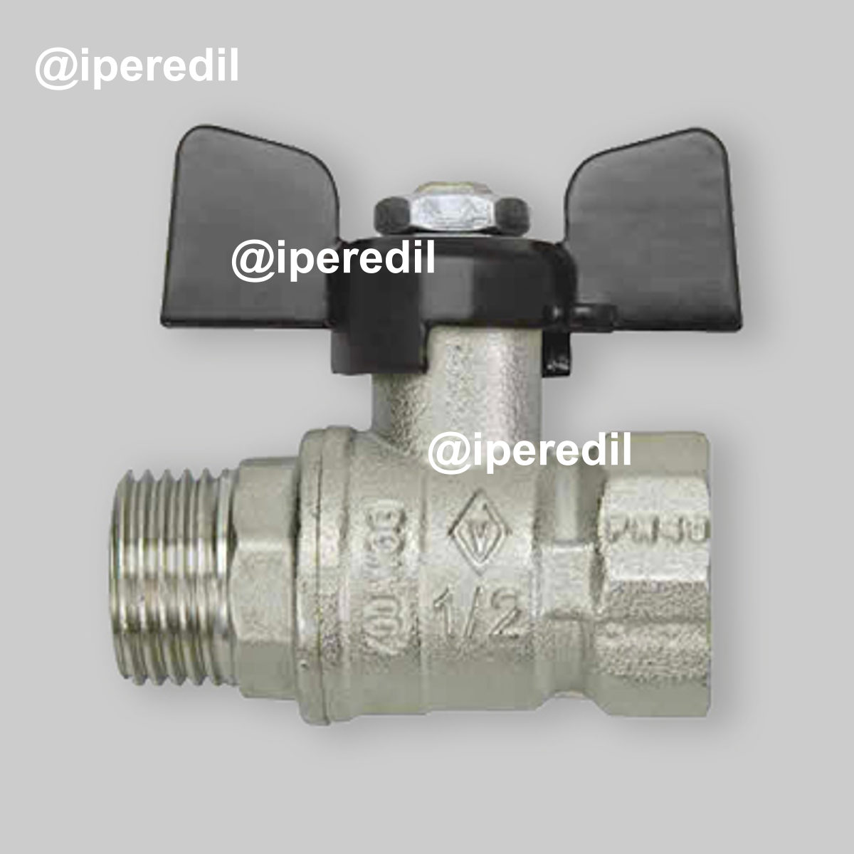 VALVOLA A SFERA PASSAGGIO STANDARD M/F CON FARFALLA ALLUMINIO BUGATTI 1/2" - PN40