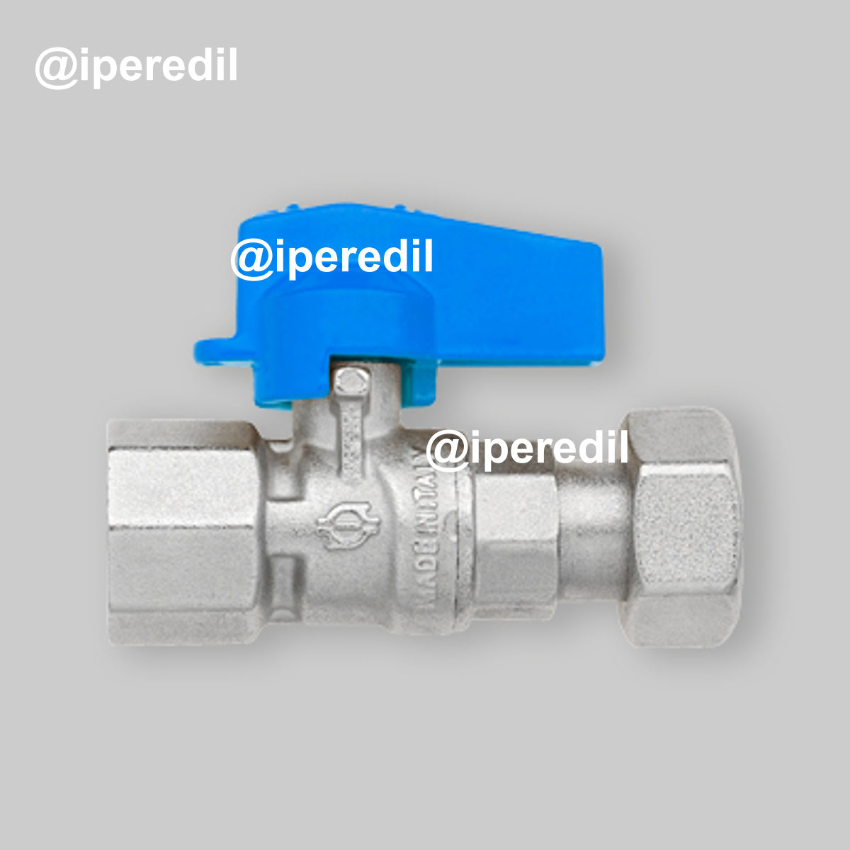 RUBINETTO A SFERA DIRITTO PASSAGGIO TOTALE FEMMINA-DADO GIREVOLE FIV 1/2"F x 1/2"G