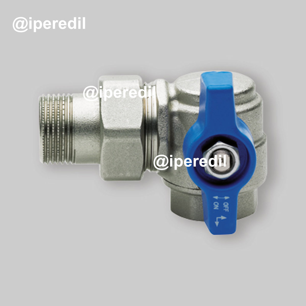 VALVOLA A SFERA PASS. TOTALE A SQUADRO PER COLLETTORI CON PRESA FRONTALE SX 1/2" - PN40