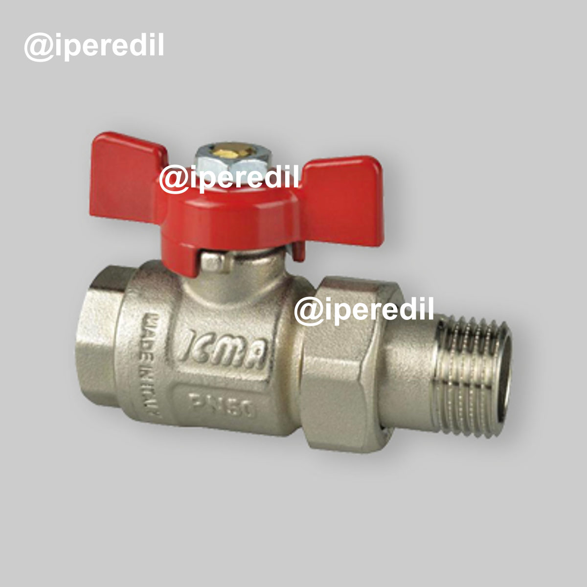VALVOLA A SFERA M/F A PASSAGGIO TOTALE CON BOCCHETTONE E FARFALLA IN ALLUMINIO ICMA 3/4" - PN40