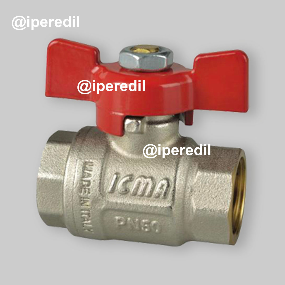 VALVOLA A SFERA F/F A PASSAGGIO TOTALE CON FARFALLA IN ALLUMINIO ICMA 1/2" - PN50