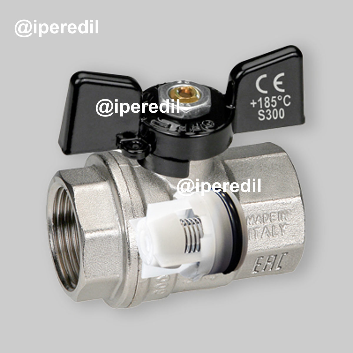 VALVOLA CON RITEGNO INCORPORATO F/F FARFALLA IN ALLUMINIO BUGATTI 1/2" - DN15