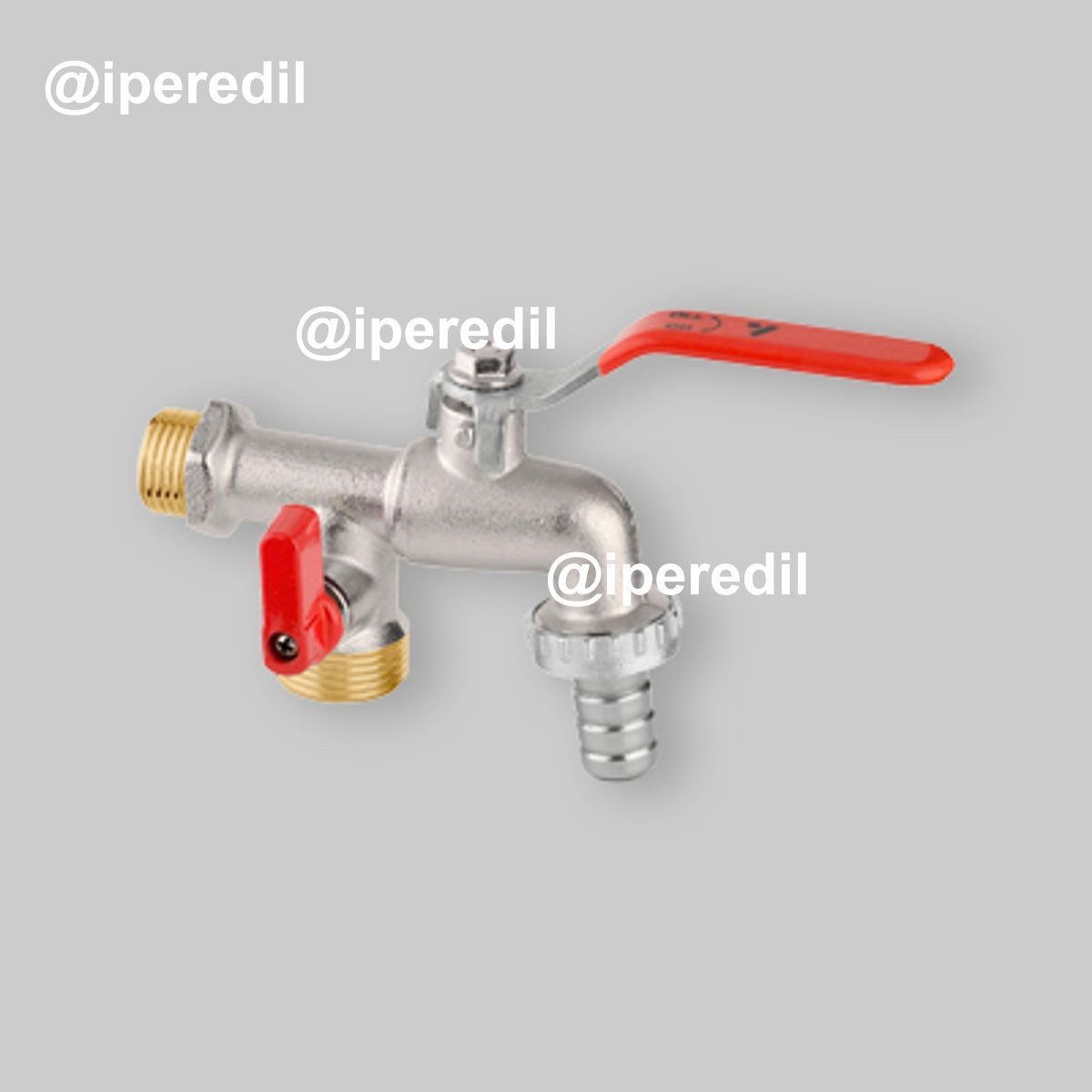 RUBINETTO PORTAGOMMA A SFERA DUPLEX APM 1/2"x3/4"x3/4" - PN16