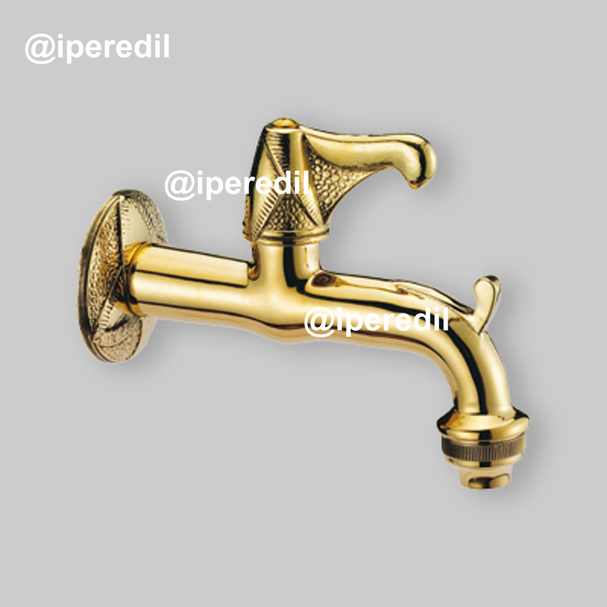 RUBINETTO ARTISTICO PER FONTANA CON VITONE RAPIDO "IMPERO" IN OTTONE GIALLO 1/2"