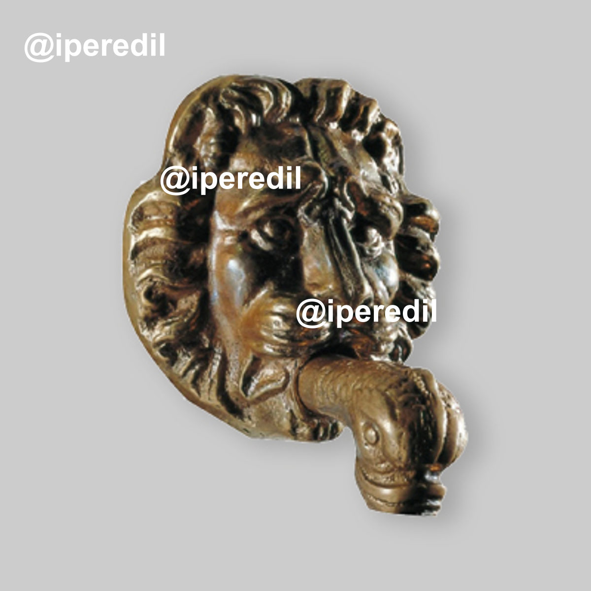 EROGATORE ARTISTICO CONTINUO CON TESTA DI LEONE 1/2" x L.100 mm