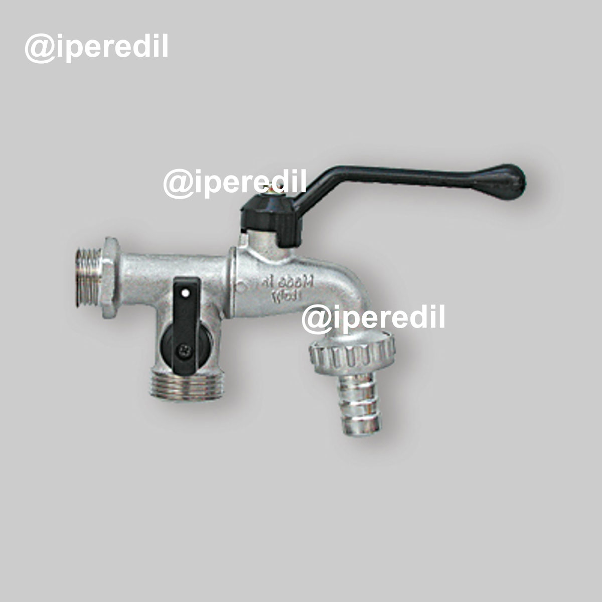 RUBINETTO PORTAGOMMA A SFERA DUPLEX CON LEVA IN ALLUMINIO BUGATTI 1/2" x 3/4" - DN10