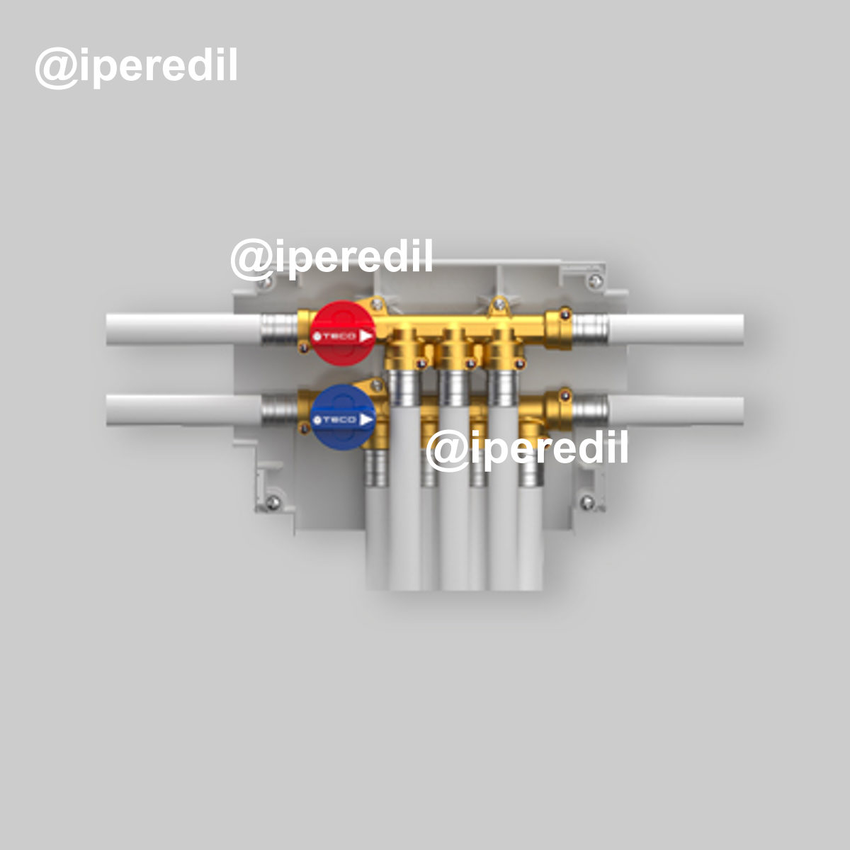 COLLETTORE PREASSEMBLATO MONO-INTERCETTAZIONE PER IMPIANTI SANITARI K4.2 TECO Fastec - 1/2" (4+3)
