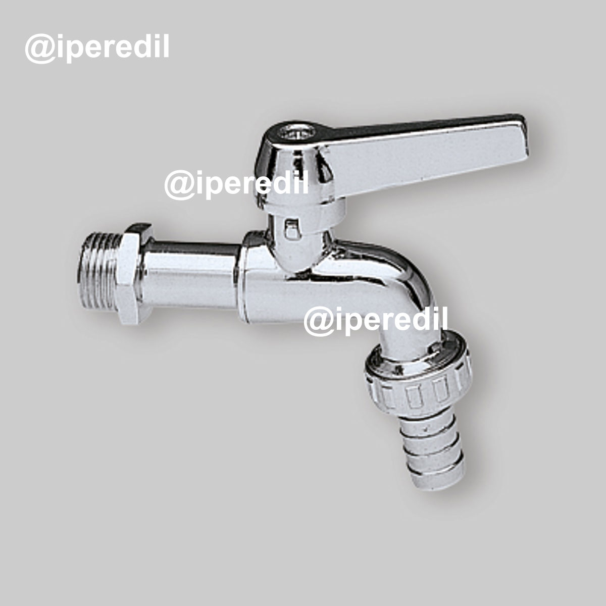 RUBINETTO PORTAGOMMA A SFERA "EKOLUX" CROMATO LUCIDO 1/2"