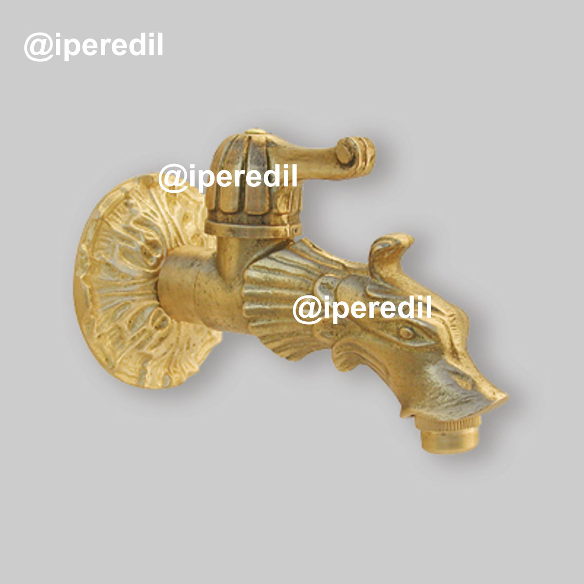 RUBINETTO ARTISTICO PER FONTANA A SFERA CON ATTACCO PORTAGOMMA 1/2" + Rosone