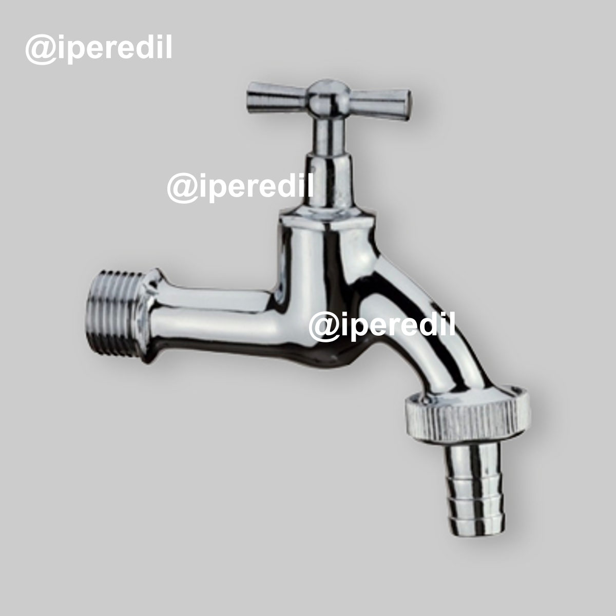 RUBINETTO PORTAGOMMA A SFERA DA GIARDINO TIPO TEDESCO CROMATO LUCIDO APM 1/2"x3/4" - PN20