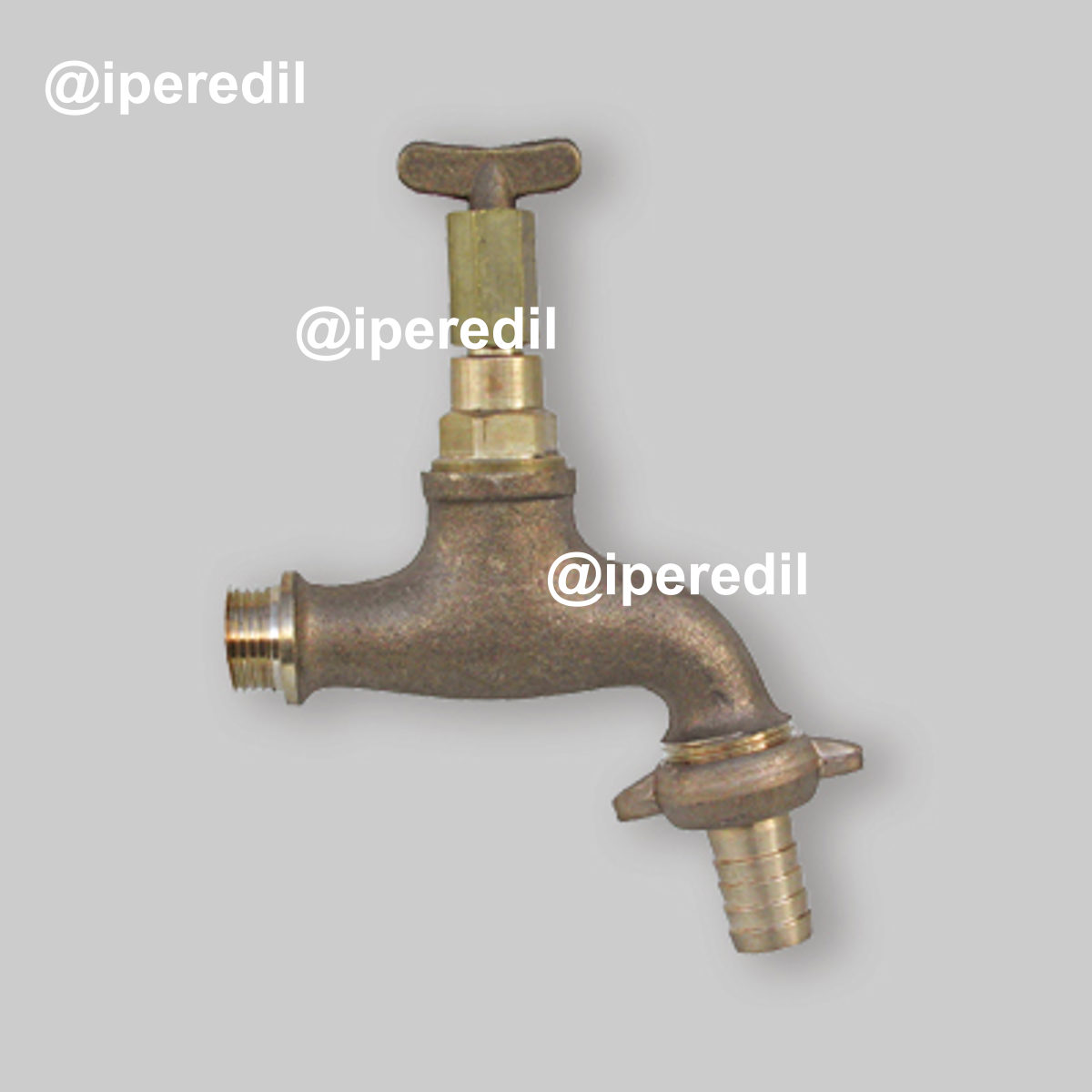 RUBINETTO PORTAGOMMA A SFERA DA GIARDINO CON CHIAVE RIMOVIBILE LUCIDO 1/2" x 3/4"