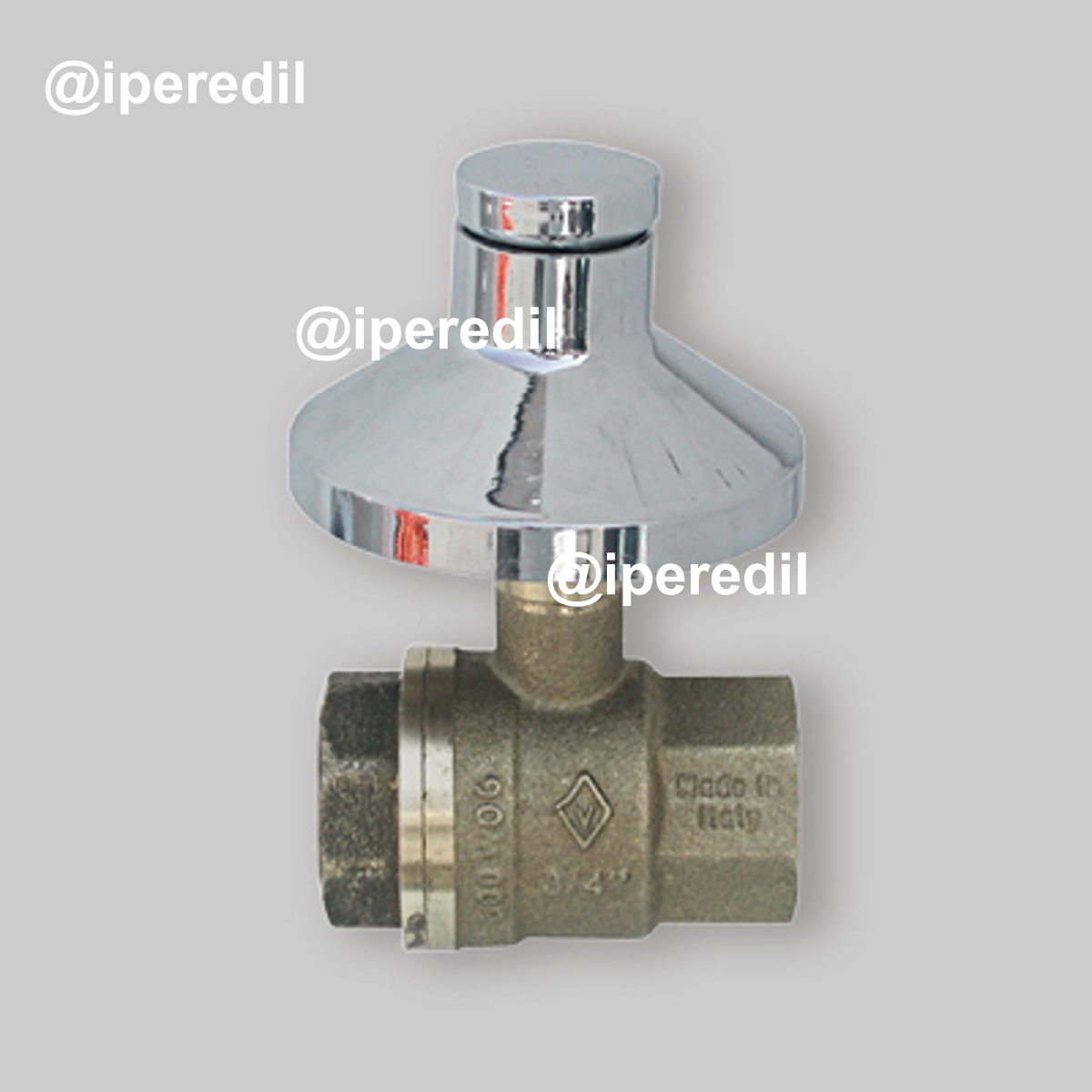 VALVOLA A SFERA DA INCASSO F-F CON CAPPUCCIO E CAMPANA FIV 3/4" - Cromata