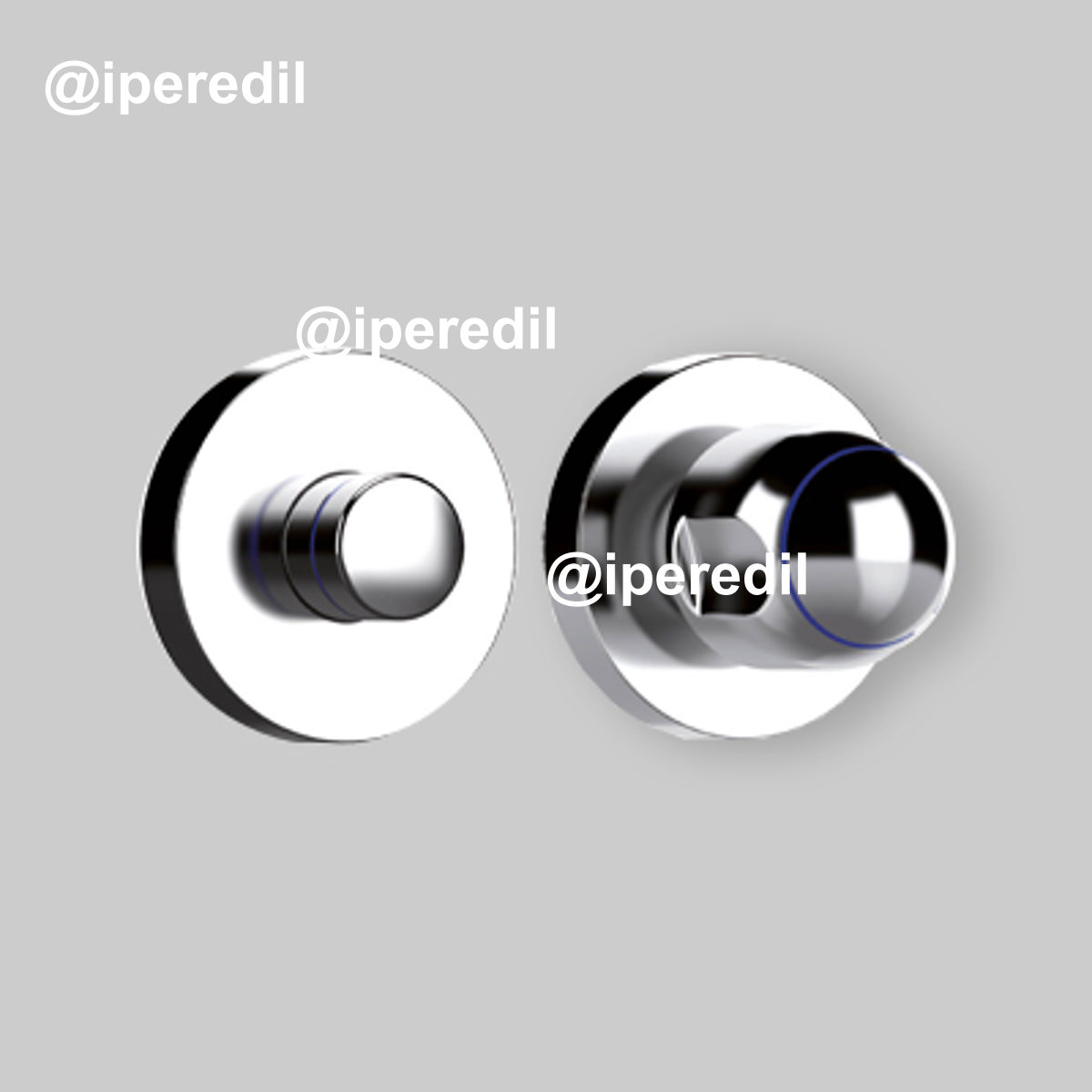 COMANDO ESTERNO CROMATO PER RUBINETTO DI INTERCETTAZIONE TOP-ENTRY 164 TECO Rosone neutro + Chiave