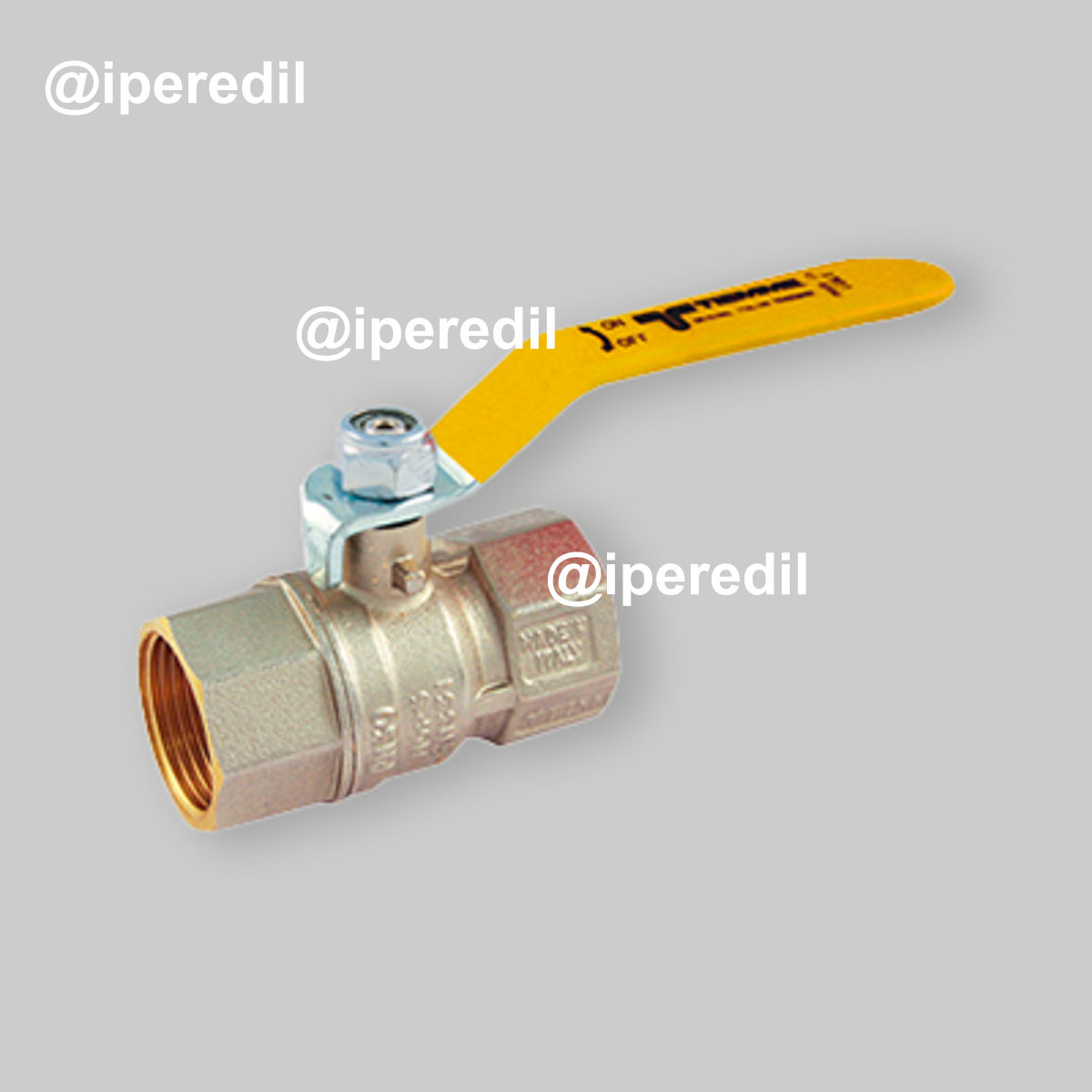 VALVOLA A SFERA GAS F/F CON LEVA GIALLA IN ACCIAIO TIEMME 3/4" DN18 - PN30