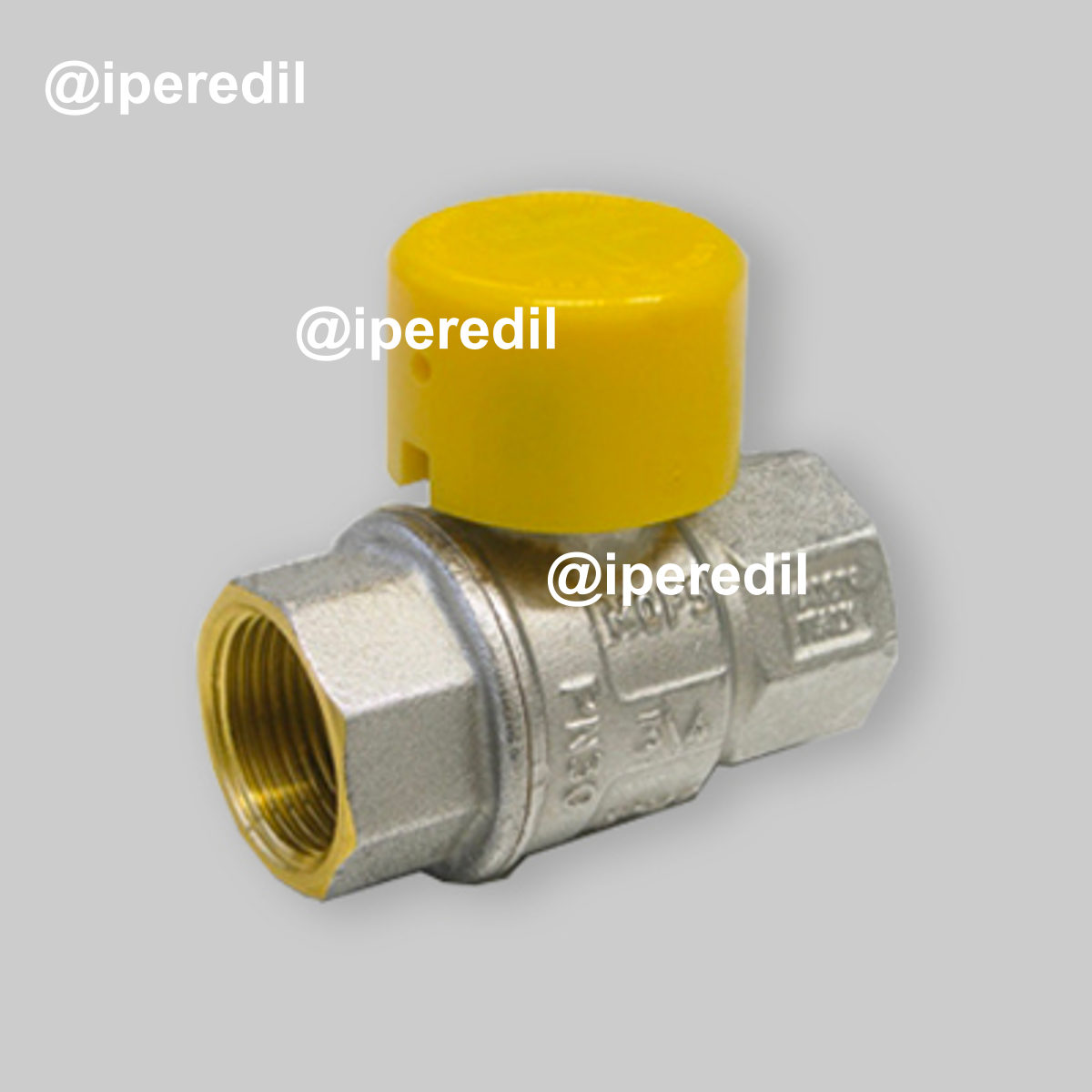 VALVOLA A SFERA GAS F/F CON LEVA PIOMBABILE E CAPPUCCIO GIALLO TIEMME 1"1/4 DN32 - PN30 - 20574208