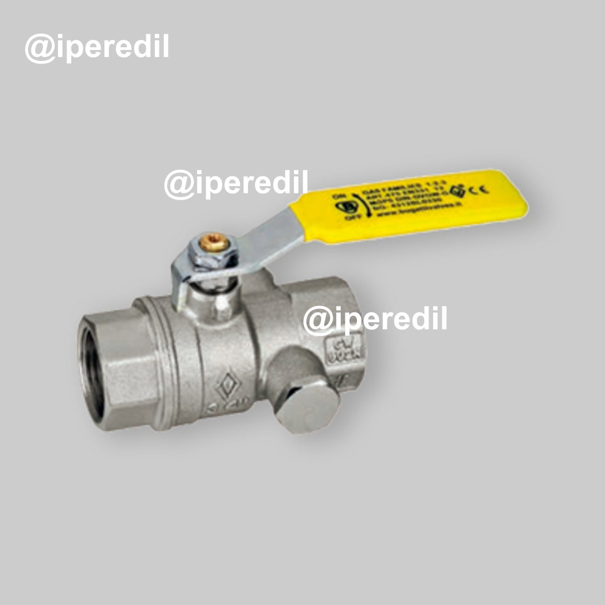 VALVOLA A SFERA GAS F/F CON PRESA DI PRESSIONE E LEVA IN ACCIAIO BUGATTI 3/4" - DN20 - 20575202