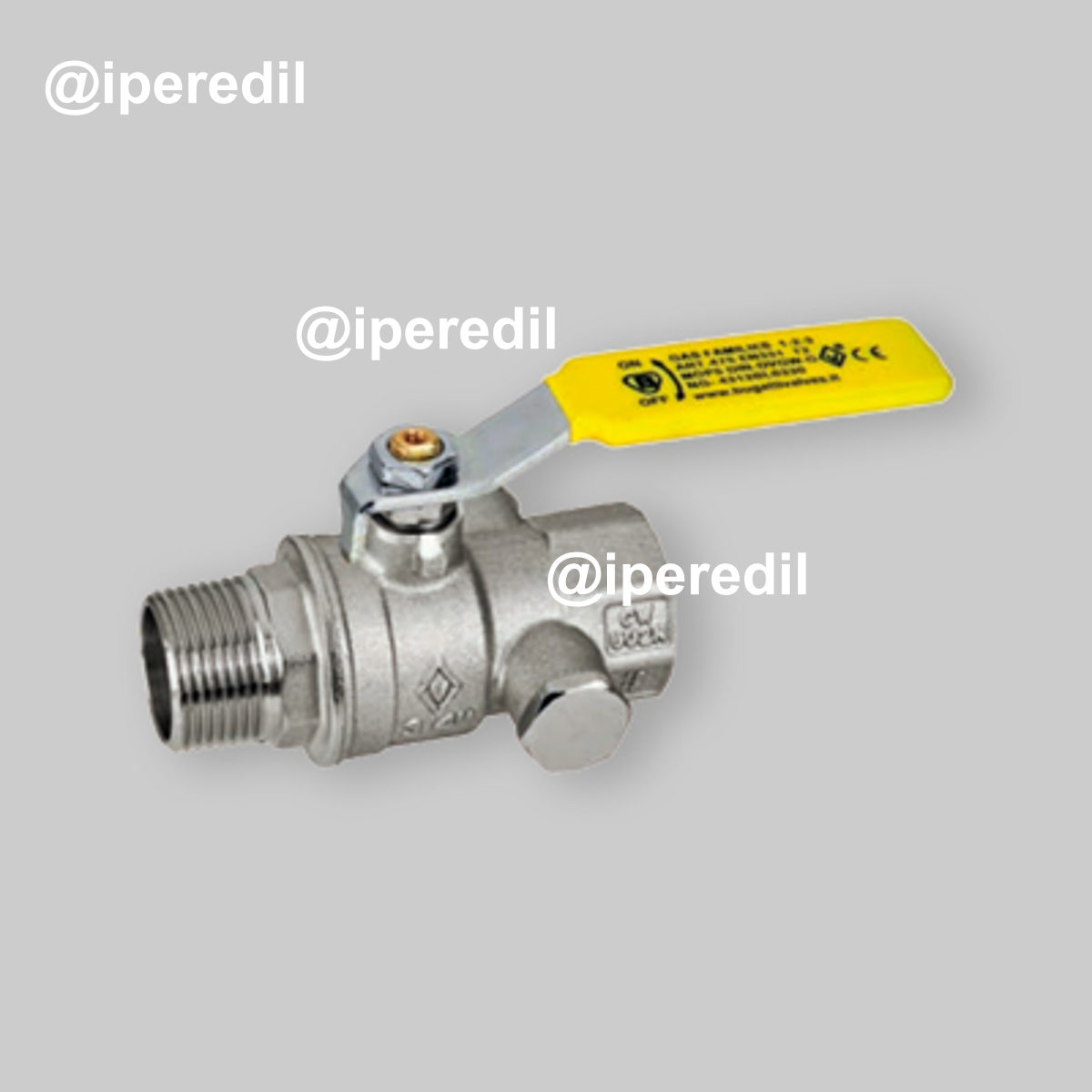 VALVOLA A SFERA GAS M/F CON PRESA DI PRESSIONE E LEVA IN ACCIAIO BUGATTI 3/4" - DN20