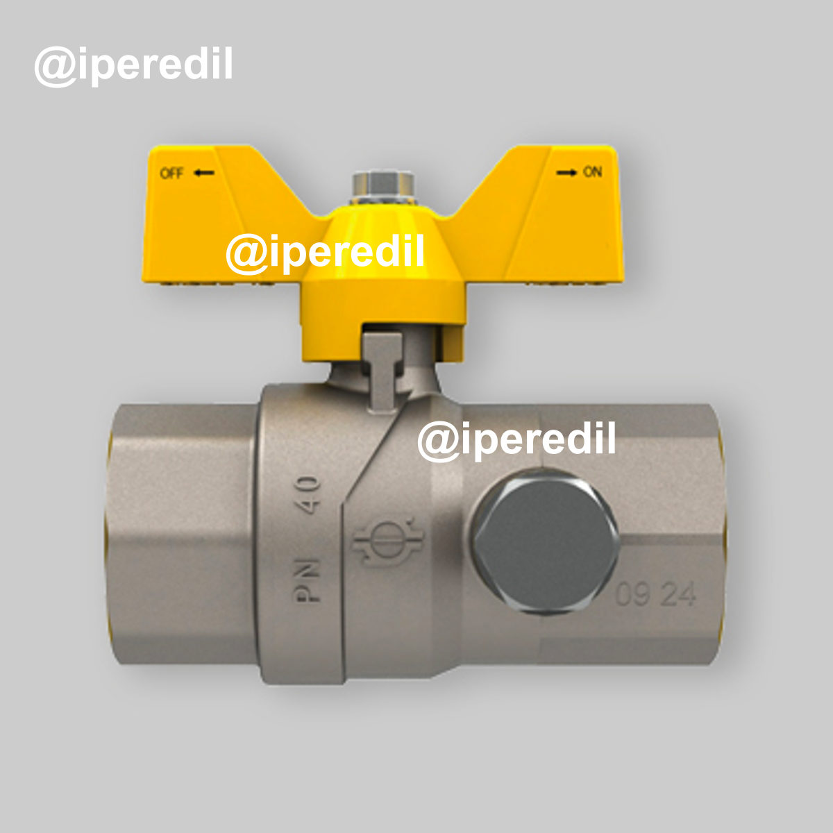 VALVOLA A SFERA GAS F/F CON PRESA DI PRESSIONE E FARFALLA IN ALLUMINIO FIV 1/2" - DN15