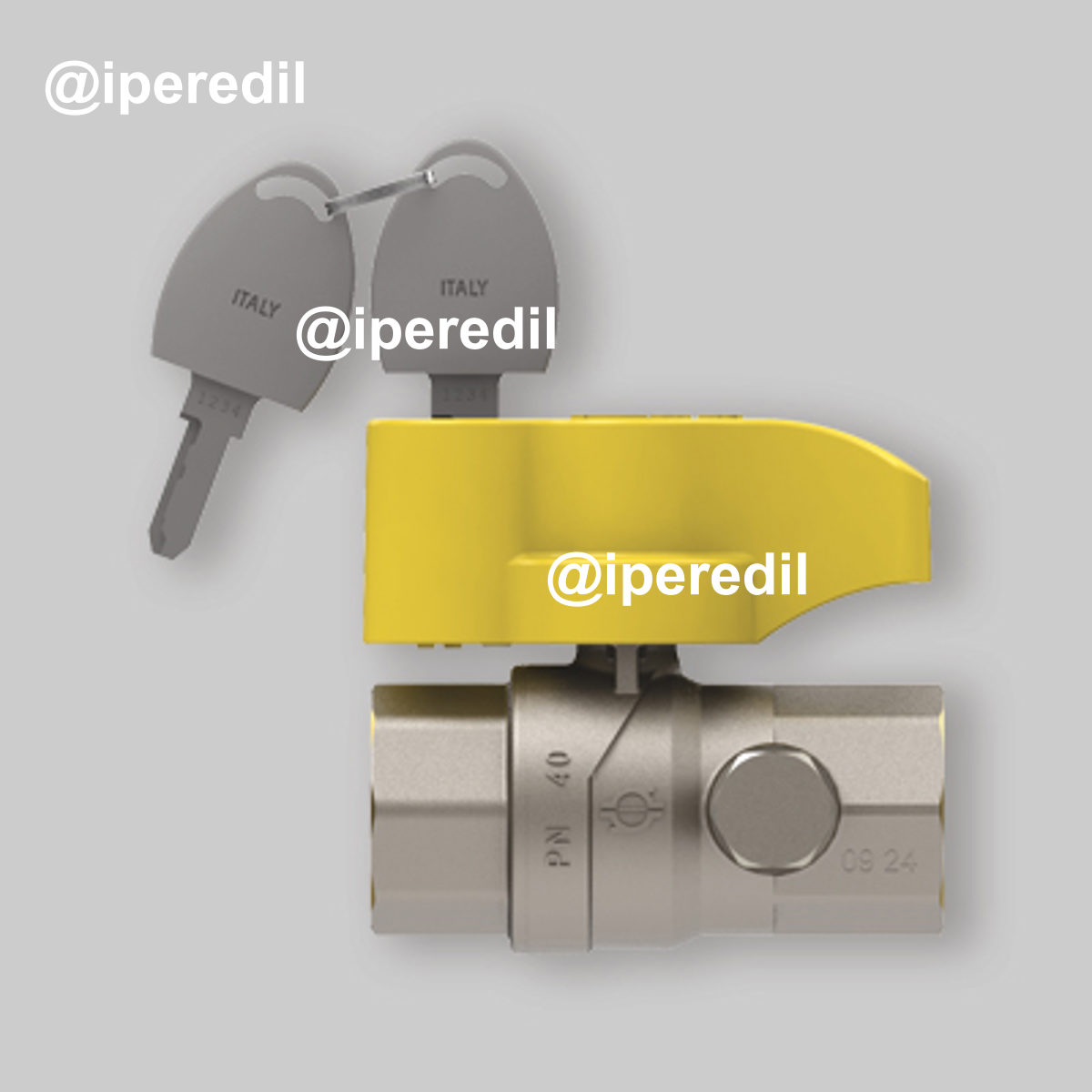 VALVOLA A SFERA GAS DIRITTA CON PRESA PRESSIONE E CHIAVE FIV 1"F x 1"F