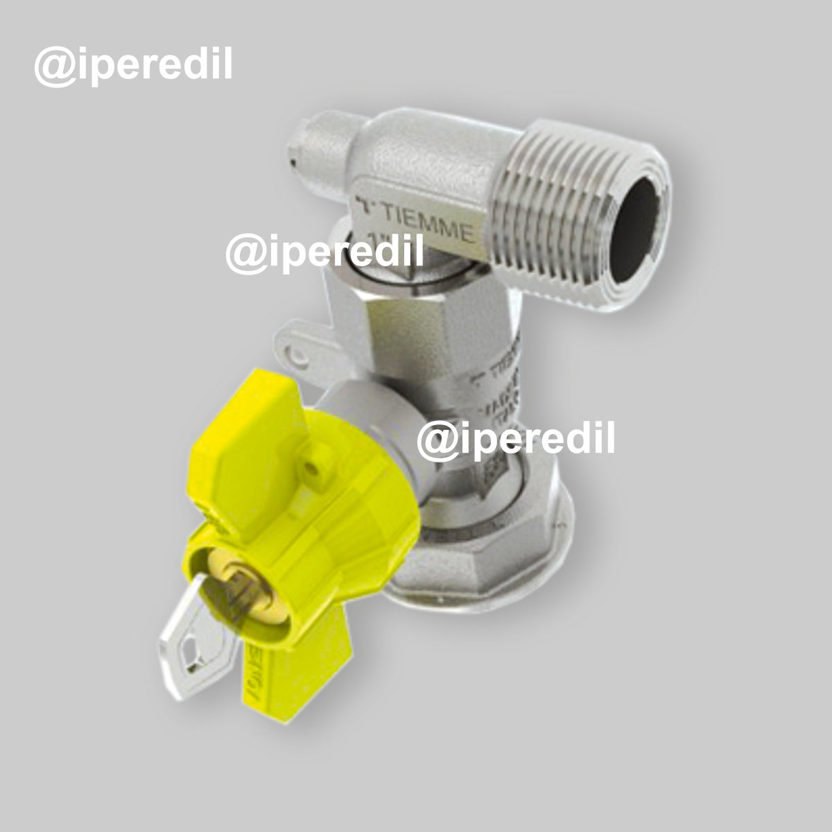 VALVOLA A SFERA GAS POST-CONT. AD ANGOLO CON CHIAVE COLLEG. DIRETTO AL CONTATORE TM 1" M x 1"1/4 F