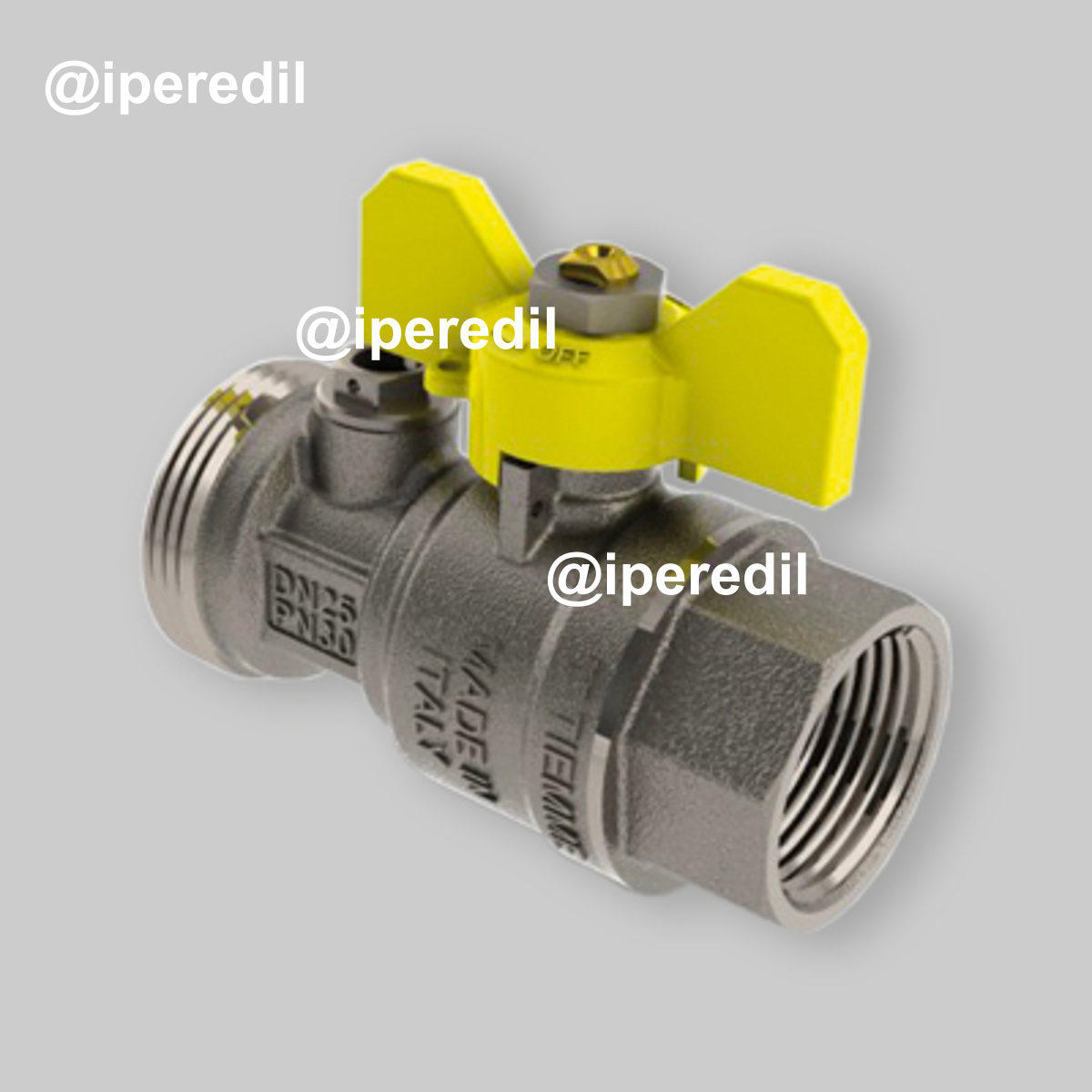 VALVOLA A SFERA DIRITTA POST-CONTATORE CON PRESA PRESSIONE TIEMME 1"1/4M x 3/4"F