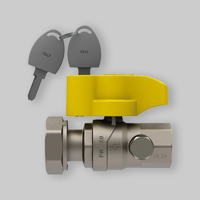 VALVOLA A SFERA GAS F/F CON DADO GIREVOLE E CHIAVE FIV 3/4" F x 1" dado girevole F
