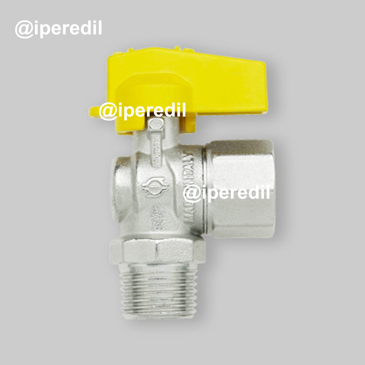 RUBINETTO GAS A SFERA M/F A SQUADRO CON LEVA IN ALLUMINIO FIV 1/2" x 1/2"