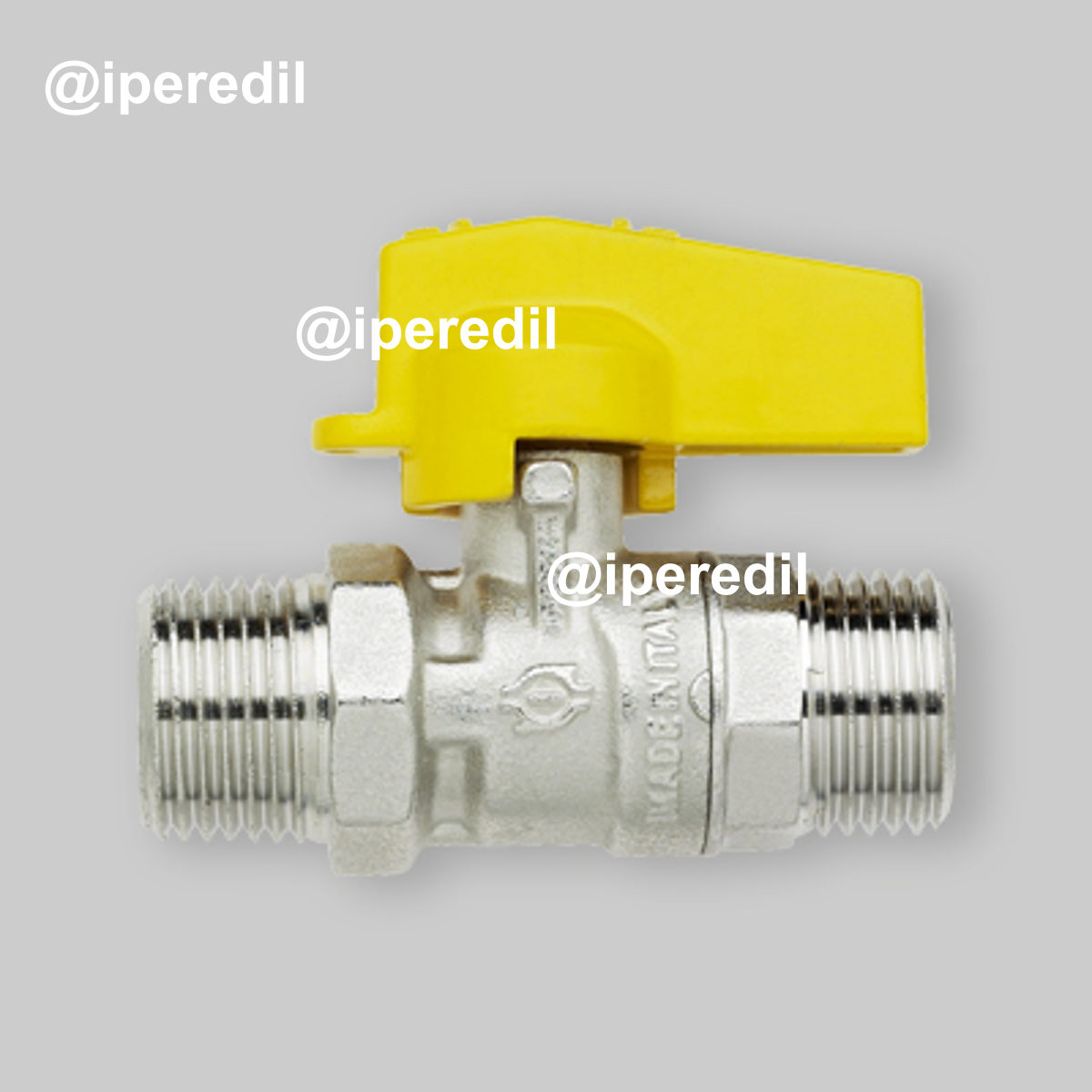 RUBINETTO GAS A SFERA DIRITTO M/M CON LEVA IN ALLUMINIO FIV 1/2" x 1/2"