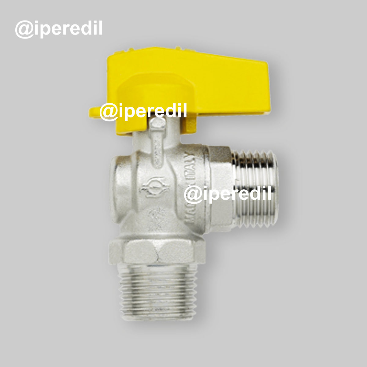 RUBINETTO GAS A SFERA M/M A SQUADRO CON LEVA IN ALLUMINIO FIV 1/2" x 1/2"