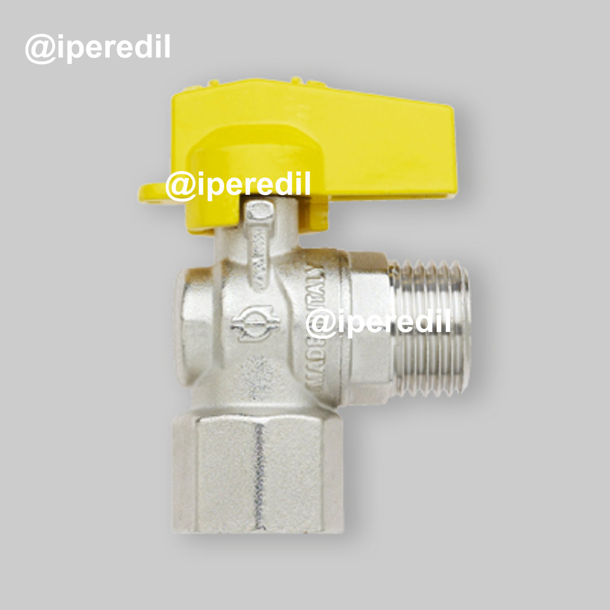 RUBINETTO GAS A SFERA F/M A SQUADRO CON LEVA IN ALLUMINIO FIV 1/2" x 1/2"