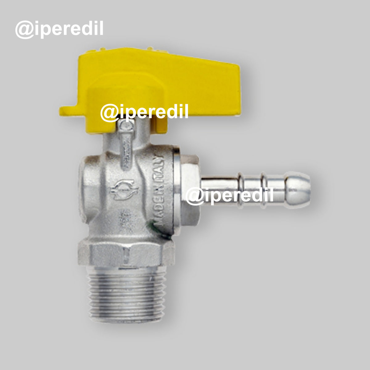 RUBINETTO GAS A SFERA MASCHIO CON PORTAGOMMA A SQUADRO FIV 1/2" x Ø9 mm - GPL