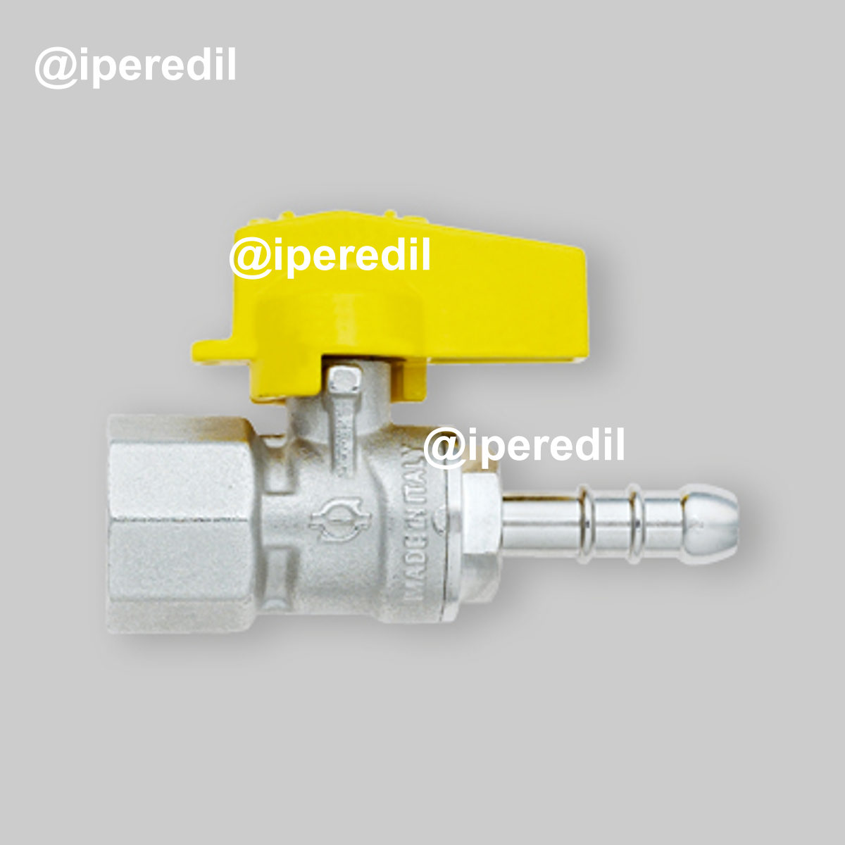 RUBINETTO GAS A SFERA FEMMINA DIRITTO CON PORTAGOMMA FIV 1/2" x Ø9mm - GPL