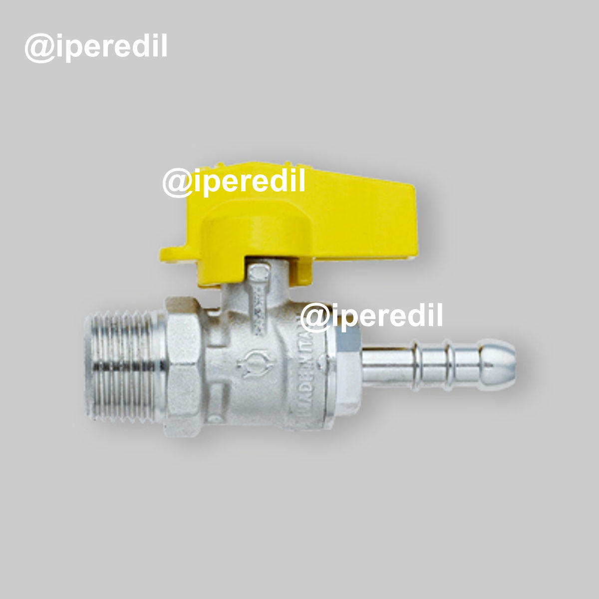 RUBINETTO GAS A SFERA MASCHIO DIRITTO CON PORTAGOMMA FIV 1/2" x Ø14 mm - Metano