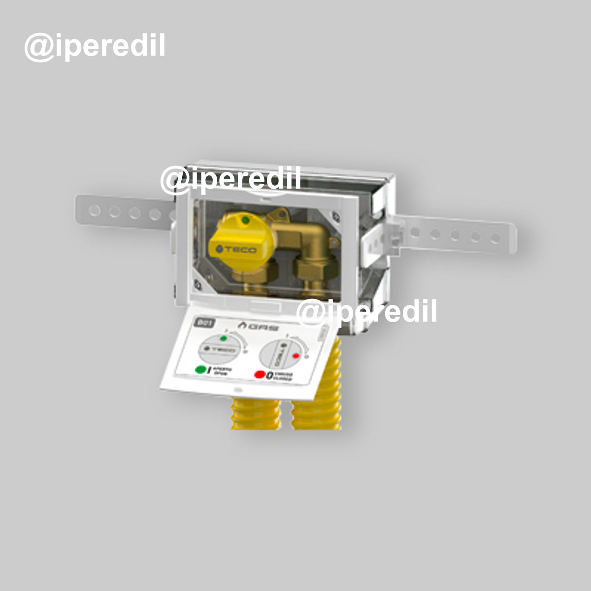 RUBINETTO DI INTERCETTAZIONE GAS DA INCASSO A "U" K2.1 TECO 3/4" - DN15